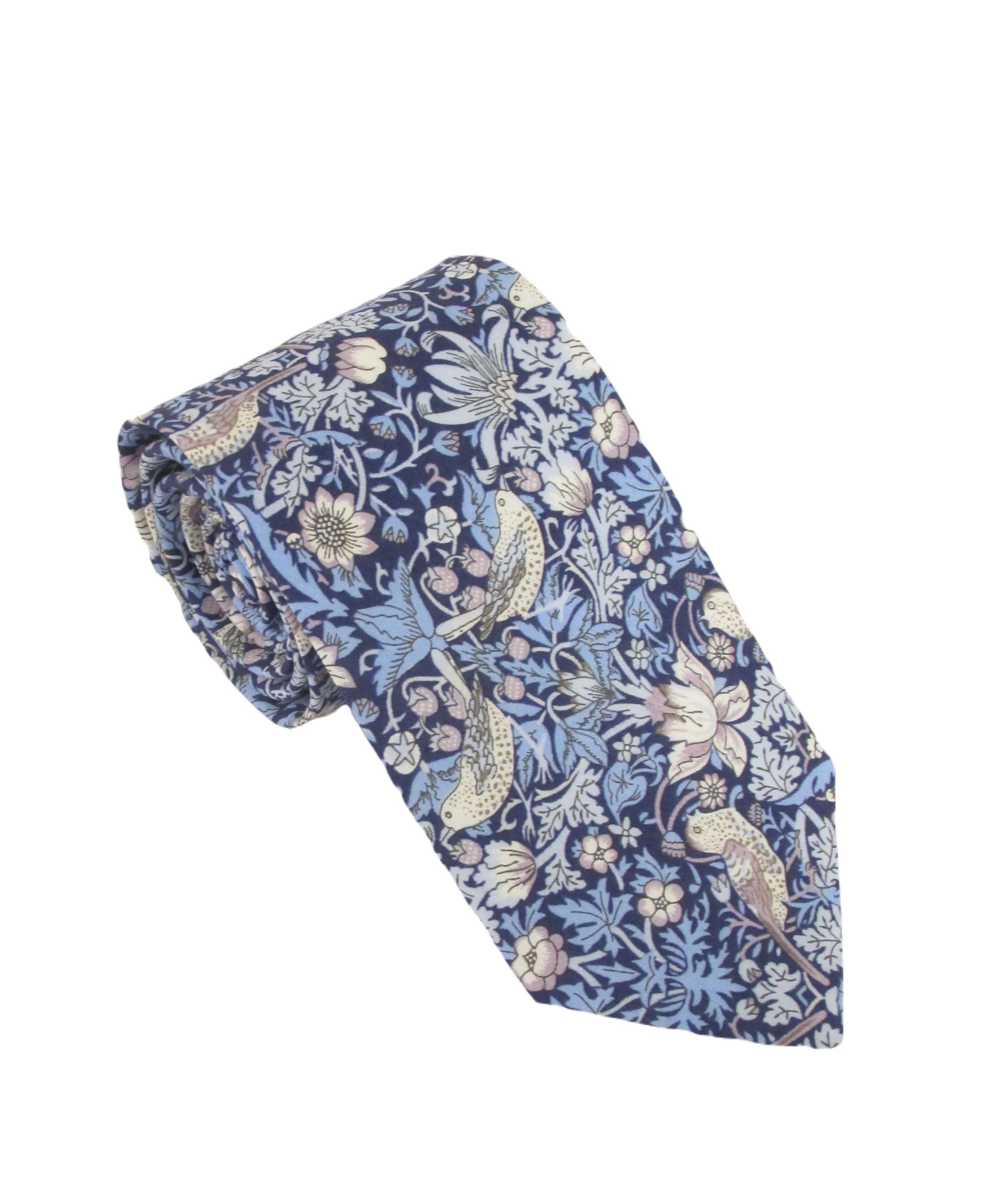 Liberty Cotton Tie - Strawberry Thief Teal