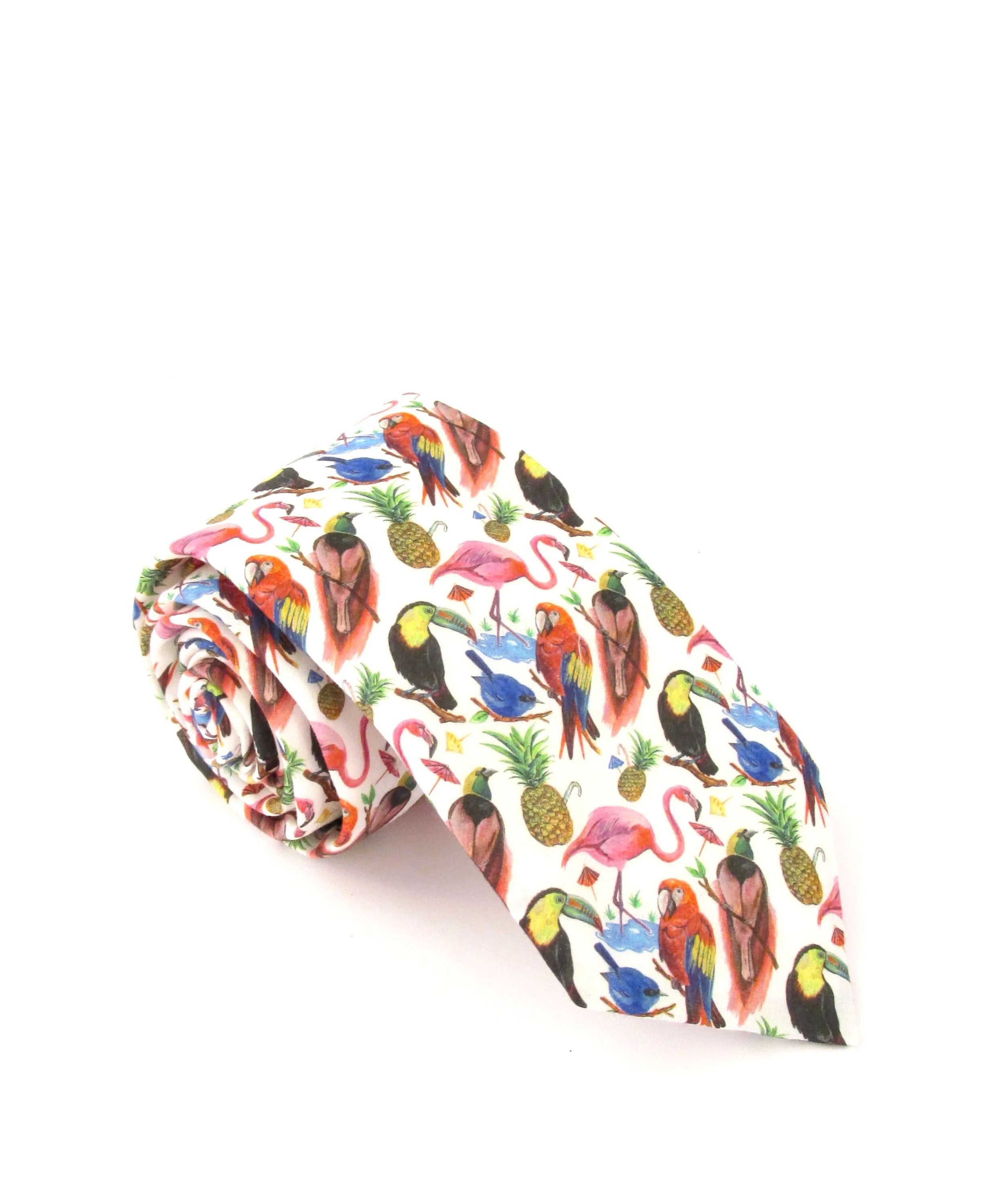 Liberty Cotton Tie - Birds Of Paradise