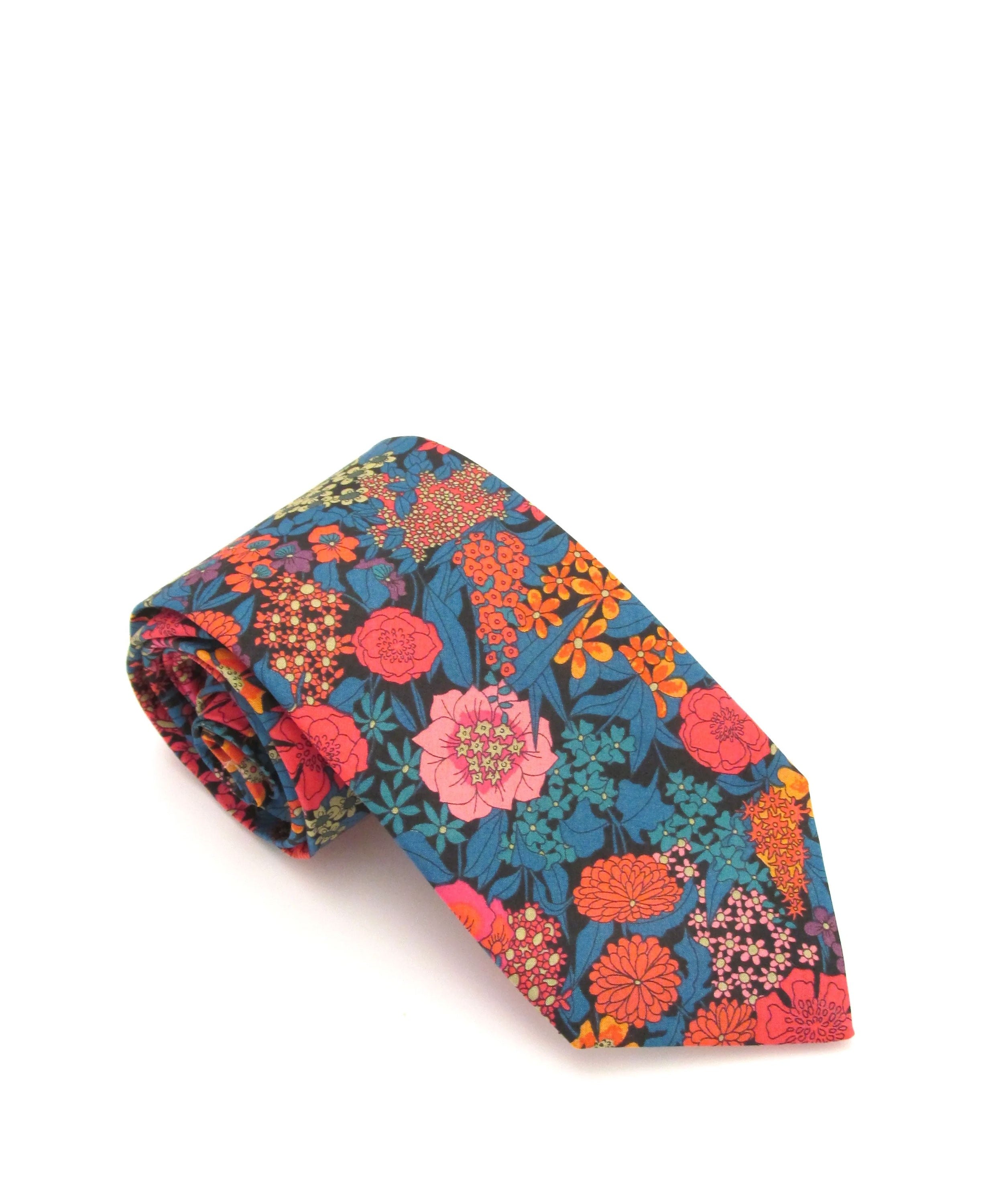 Liberty Cotton Tie - Ciara Orange