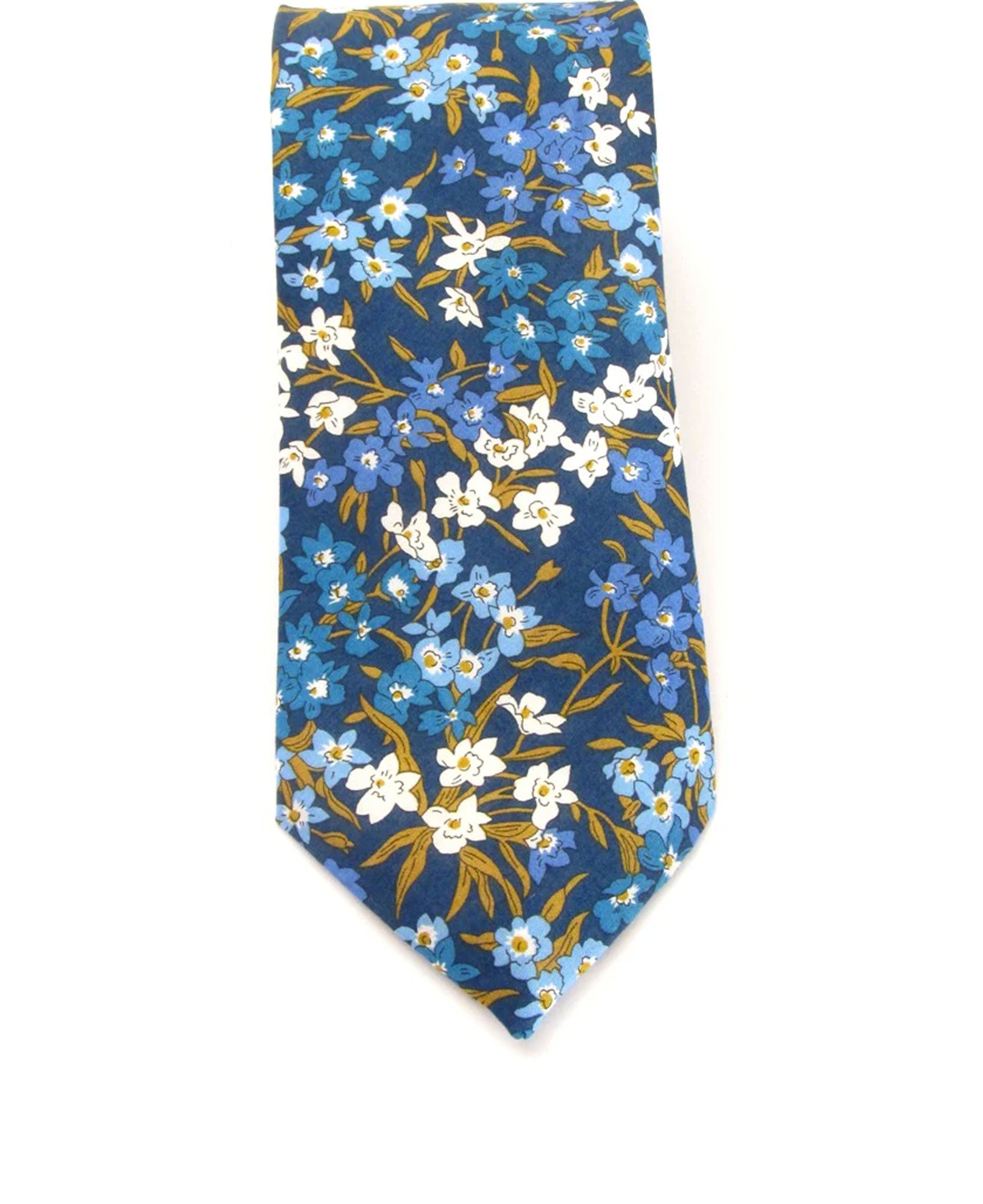 Liberty Cotton Tie - Sea Blossom Blue