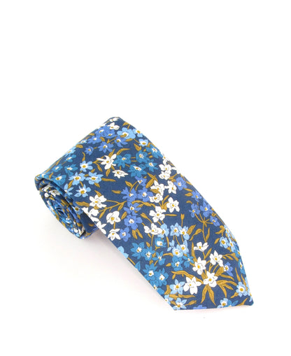 Liberty Cotton Tie - Sea Blossom Blue