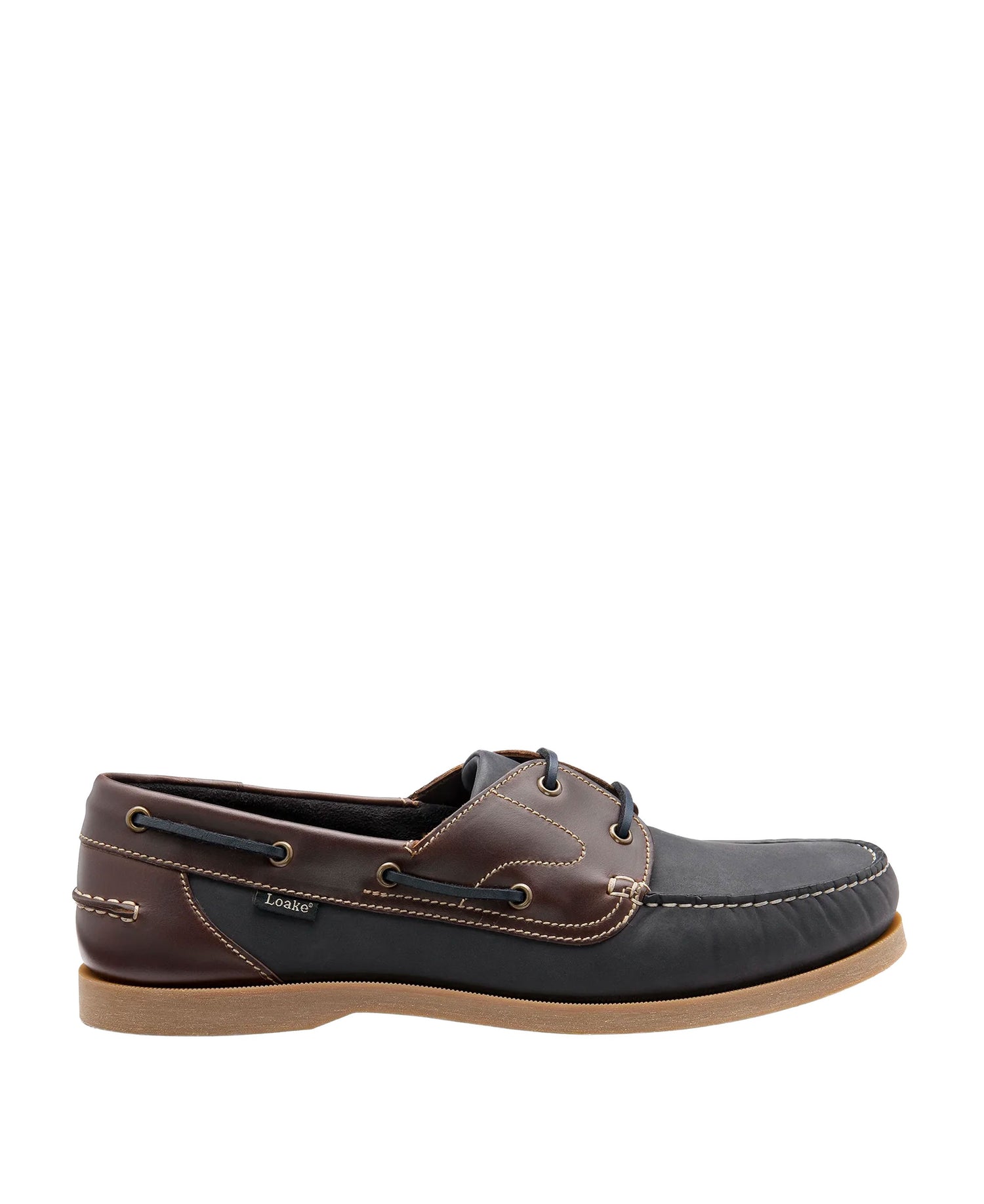 Padstow Boat Shoe - Navy / Brown Waxy