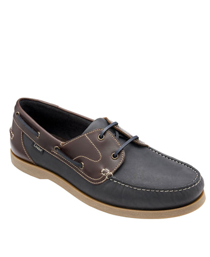 Padstow Boat Shoe - Navy / Brown Waxy
