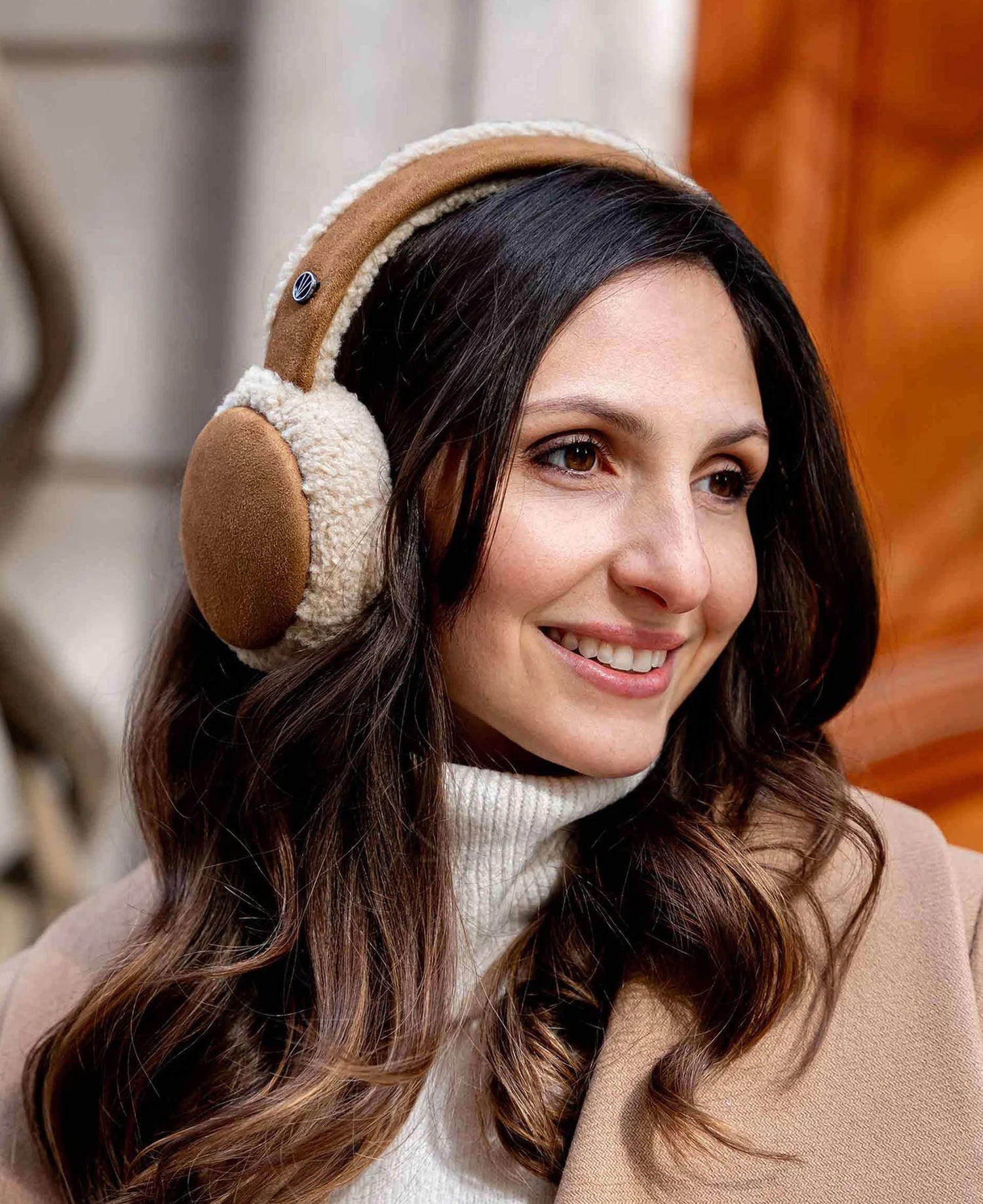 Faux Sheepskin Earmuffs - Toffee