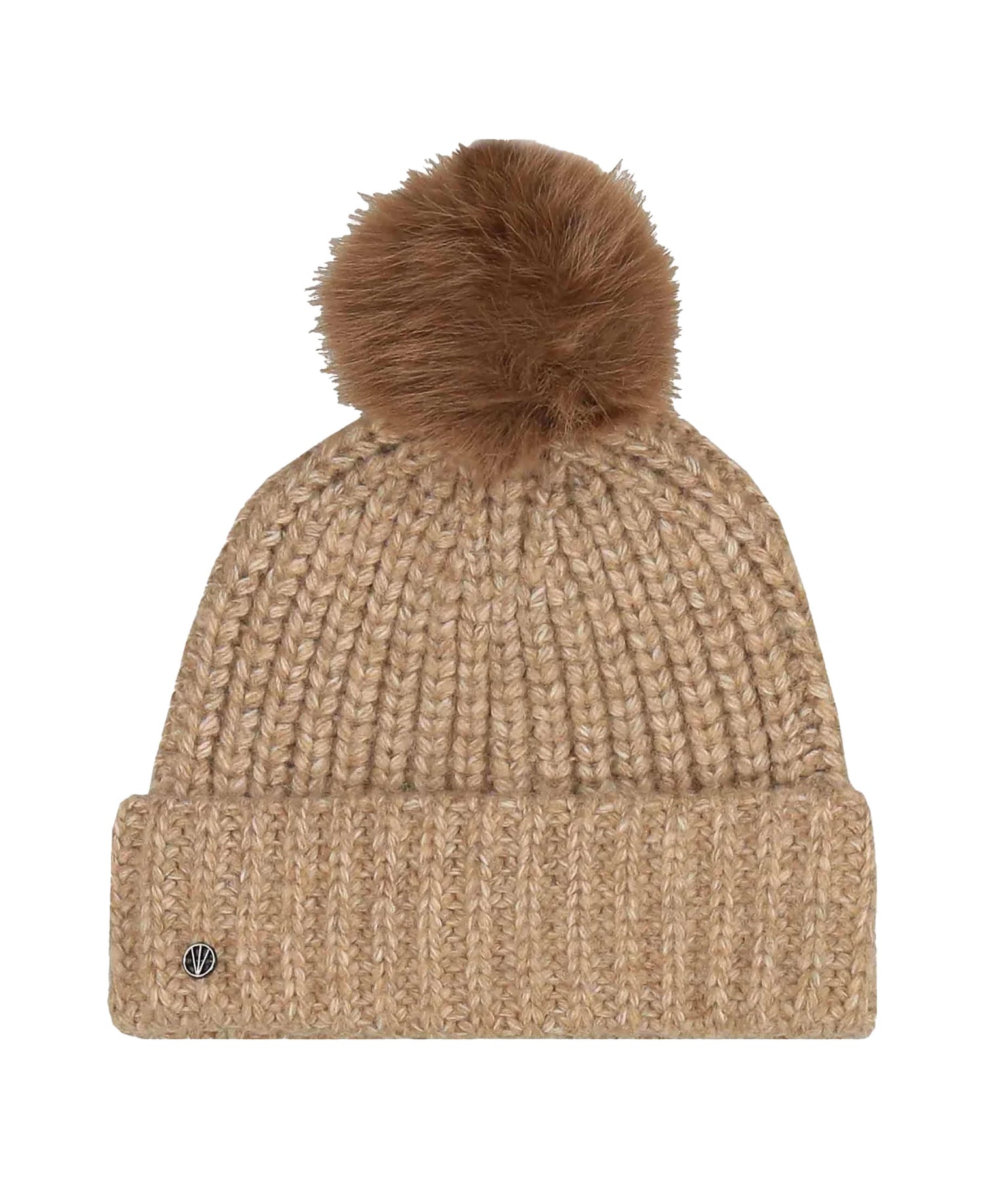 Pom Knitted Hat - Toffee