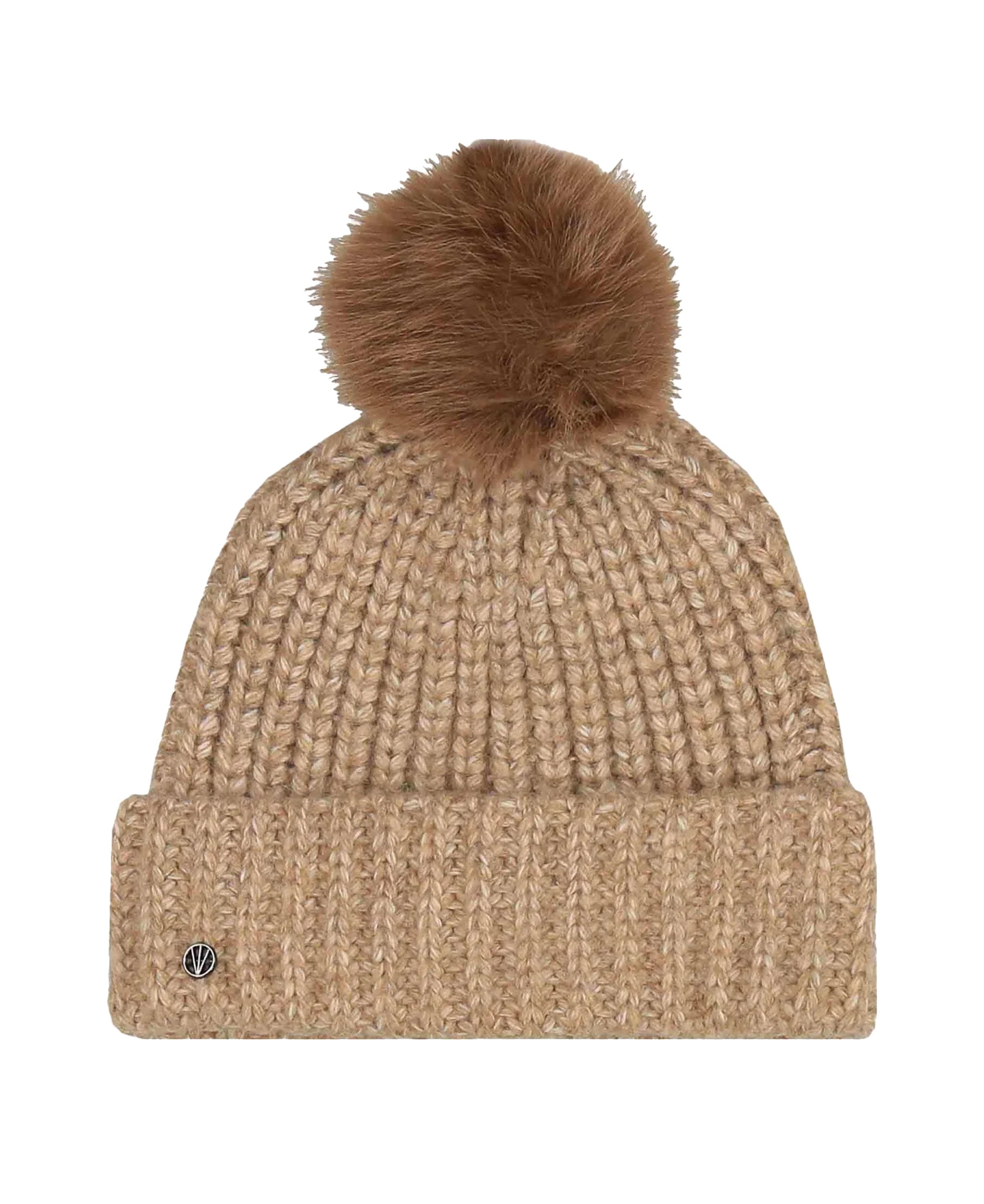 Pom Knitted Hat - Toffee