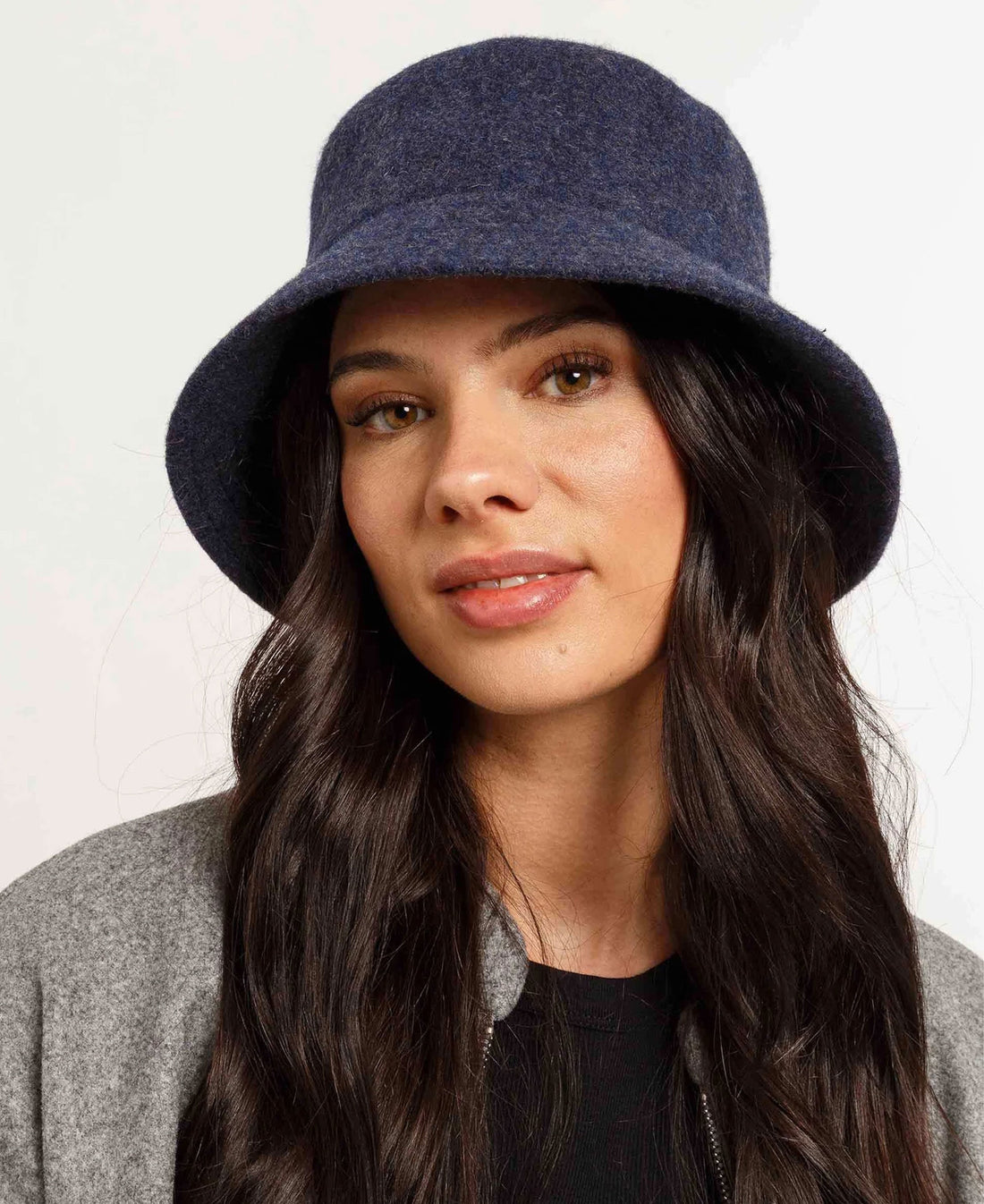Wool Mix Bucket Hat - Charcoal