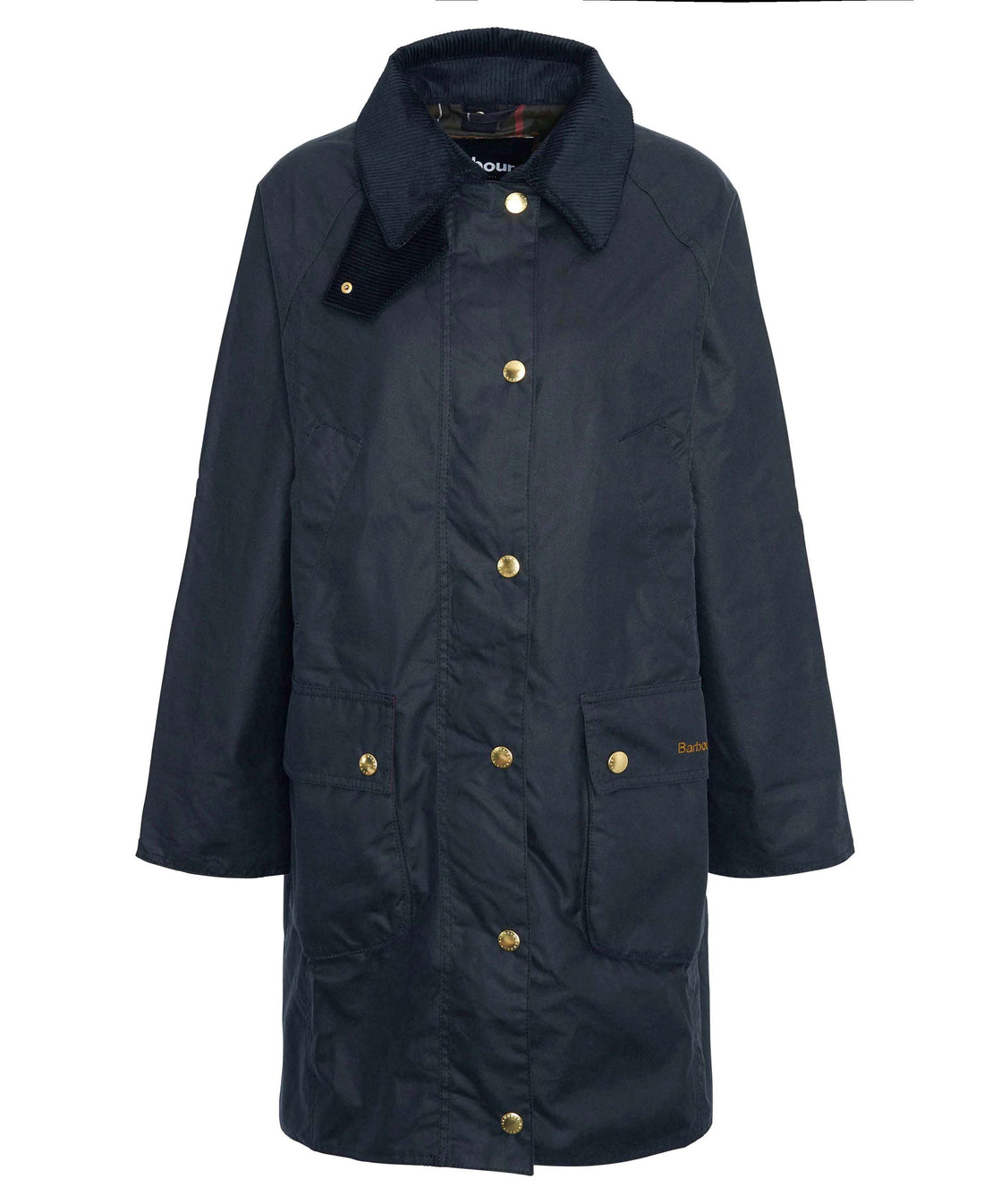 Long Beadnell Wax Jacket - Navy/Classic