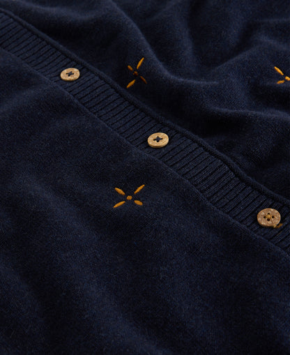 Lulu Embroidered Cardi - Navy Multi