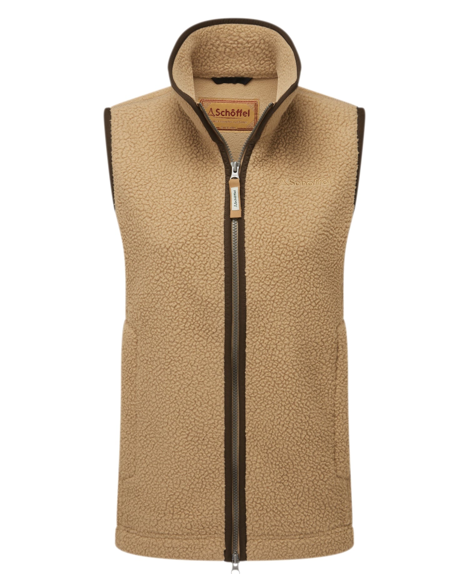 Lyndon Retro Fleece Gilet - Tan