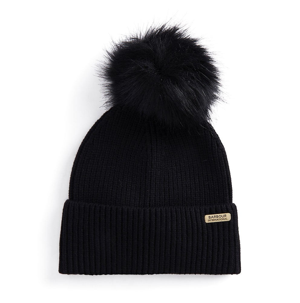 Mallory Pom Beanie Hat - Black