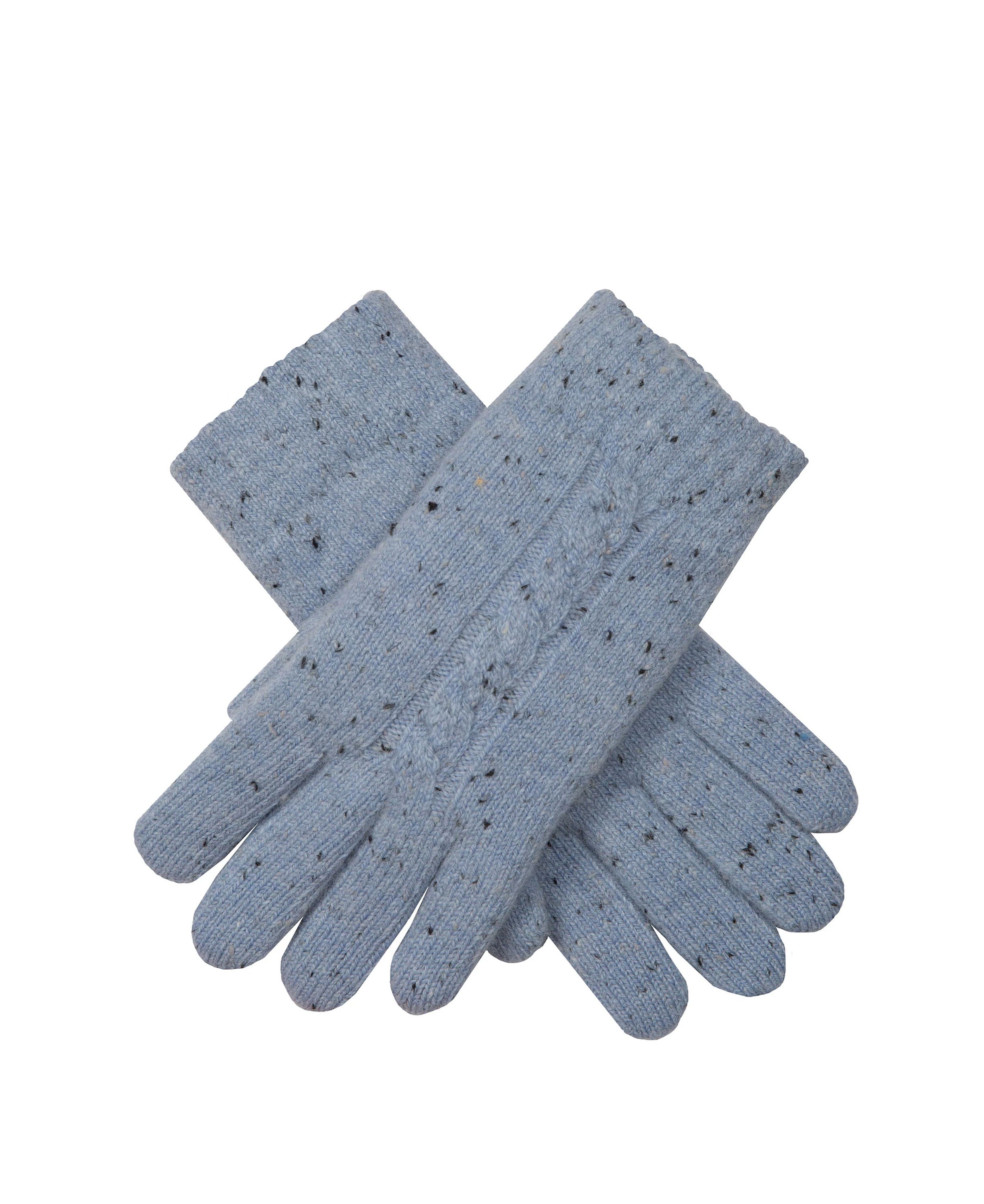Marl Yarn Cable Knit Glove - Cornflower Blue