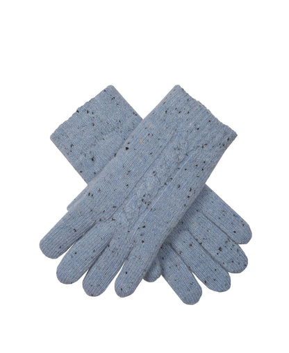 Marl Yarn Cable Knit Glove - Cornflower Blue