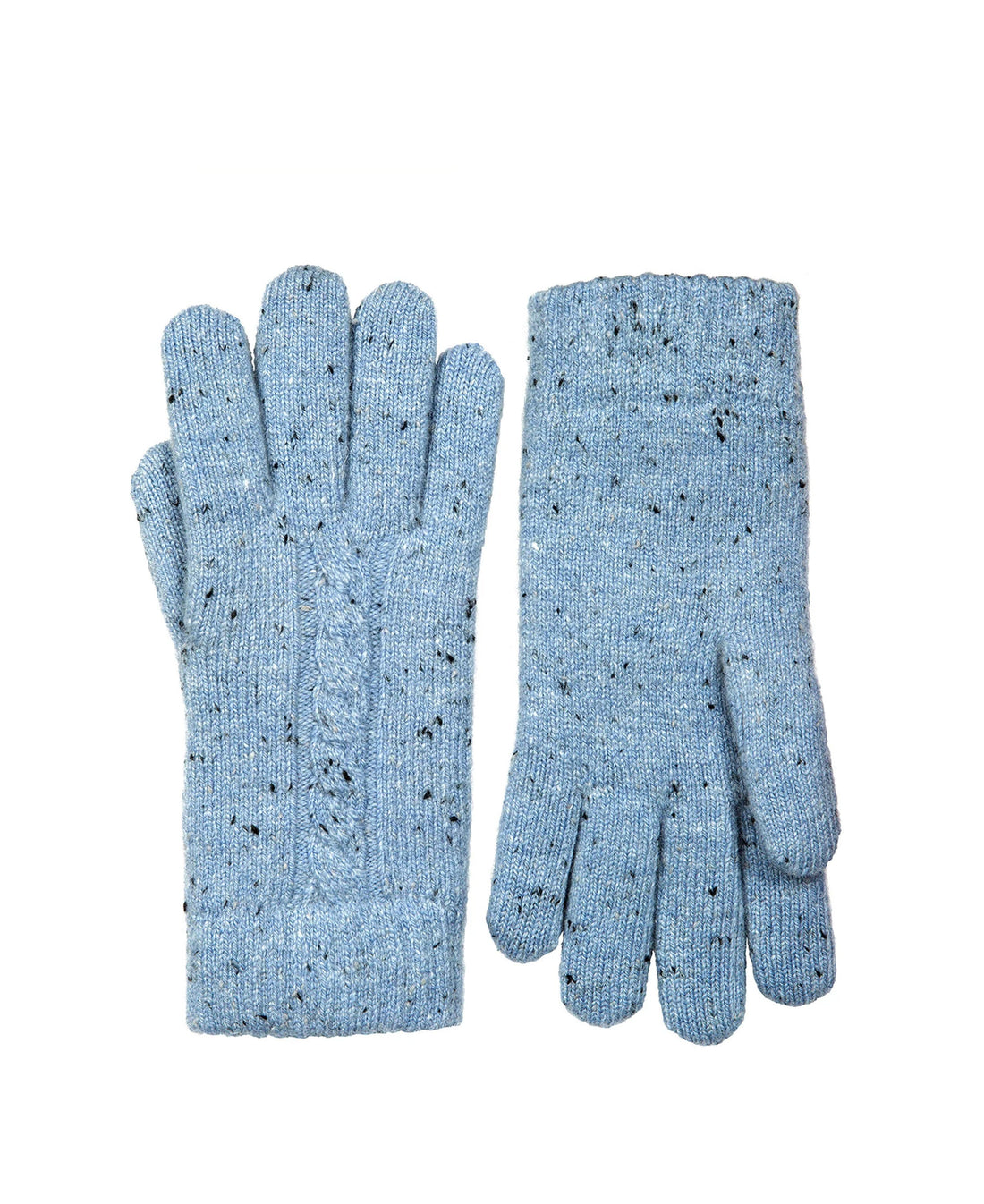 Marl Yarn Cable Knit Glove - Cornflower Blue