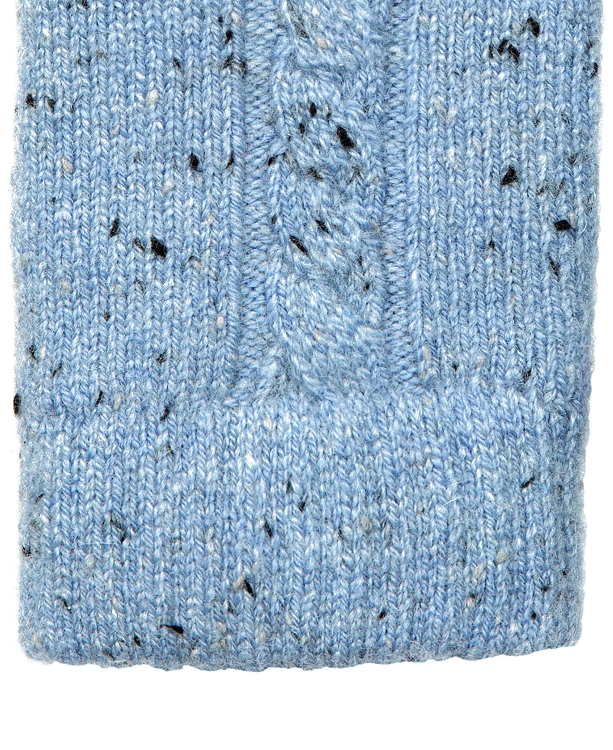 Marl Yarn Cable Knit Glove - Cornflower Blue