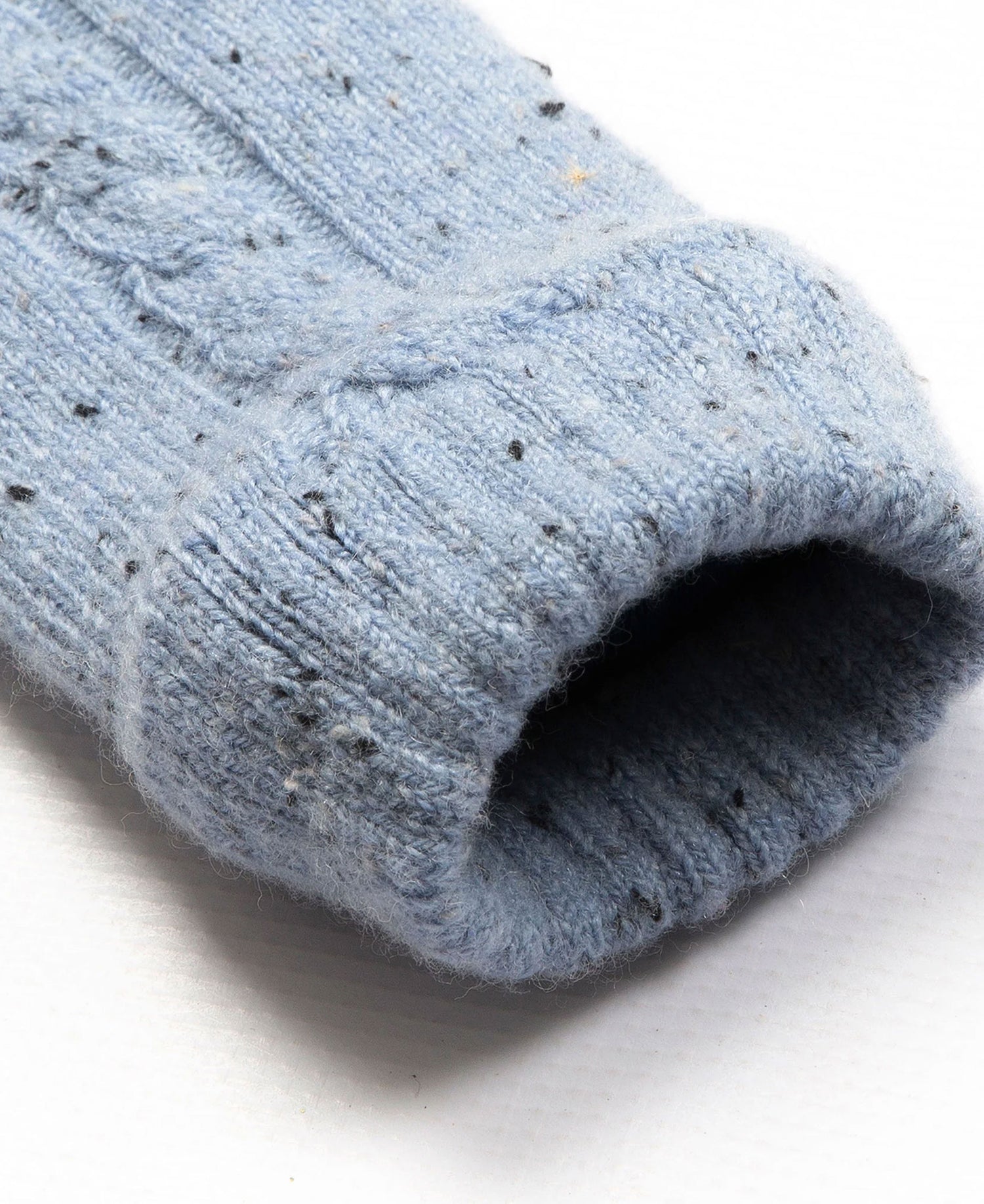 Marl Yarn Cable Knit Glove - Cornflower Blue