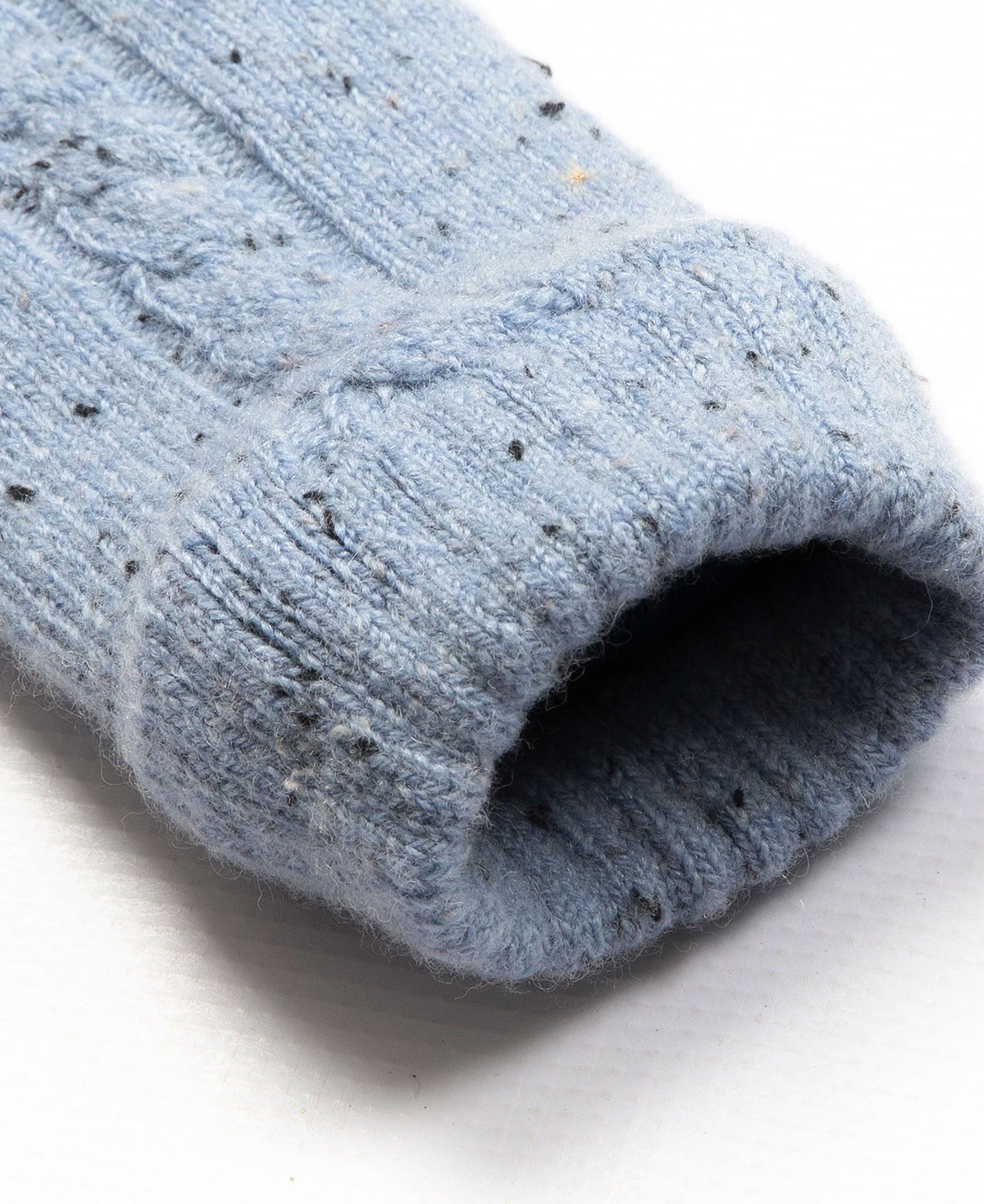 Marl Yarn Cable Knit Glove - Cornflower Blue