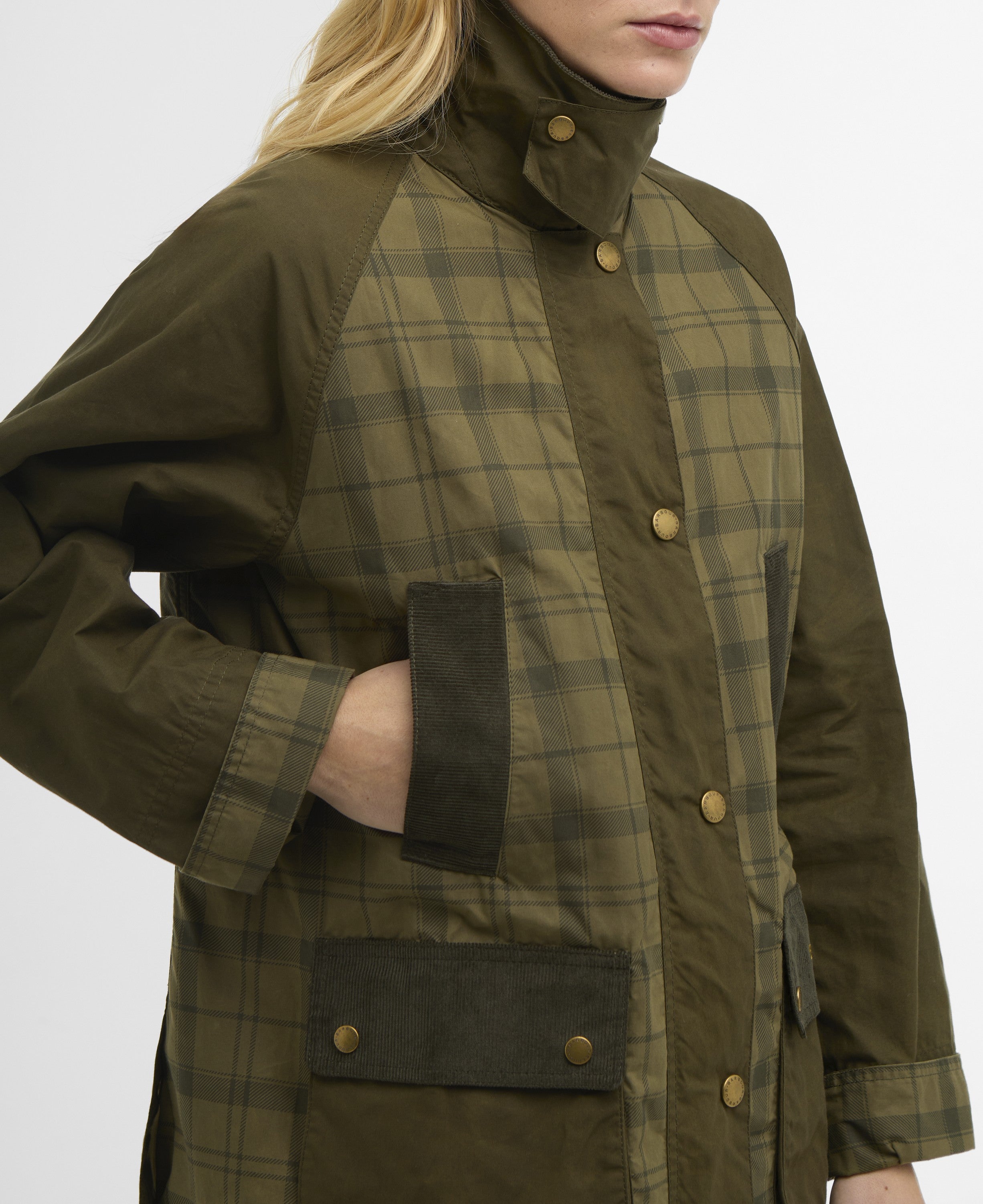Modern Tartan Beadnell Casual Jacket - Dusky Green Tartan/Highland Olive