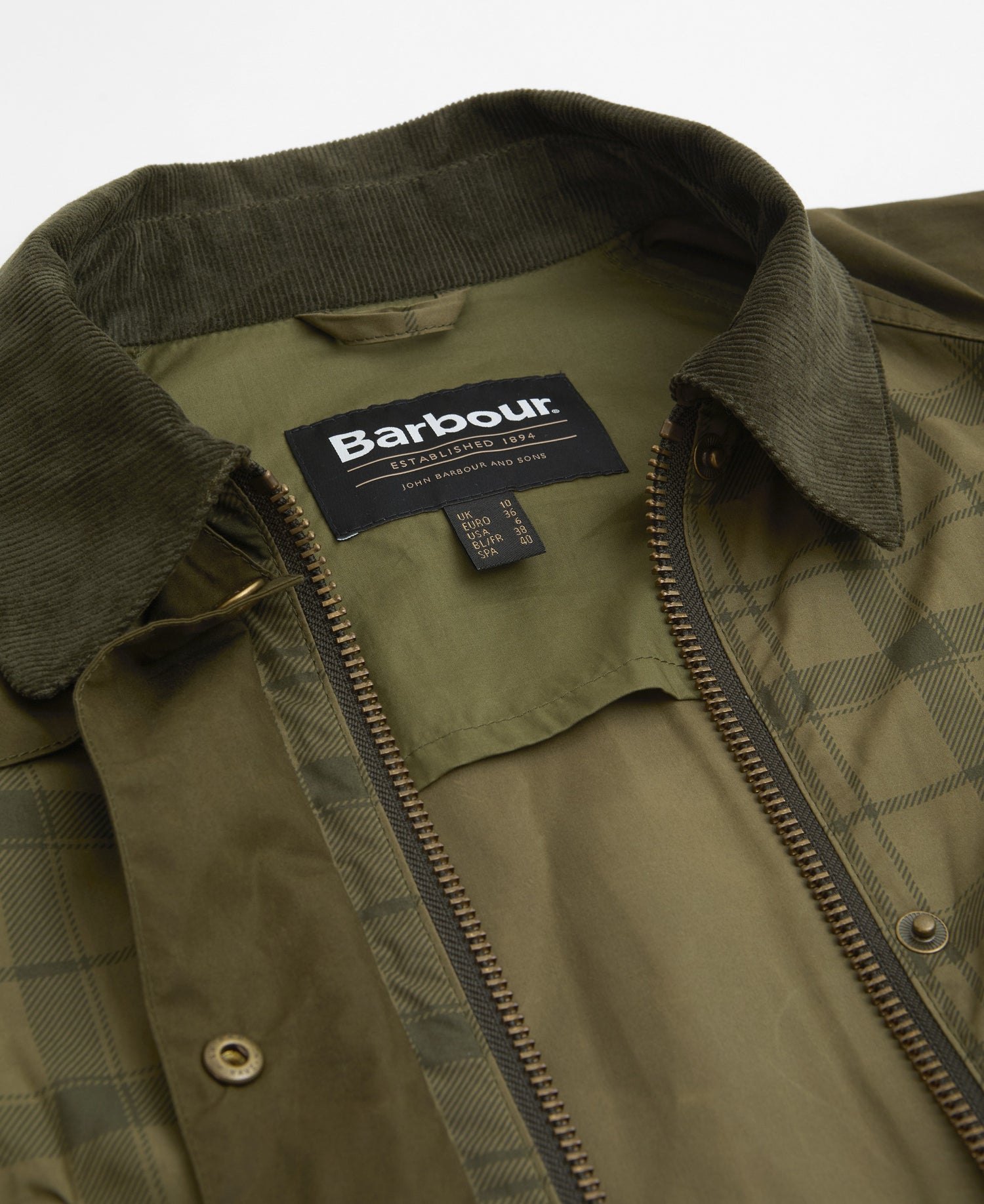 Modern Tartan Beadnell Casual Jacket - Dusky Green Tartan/Highland Olive