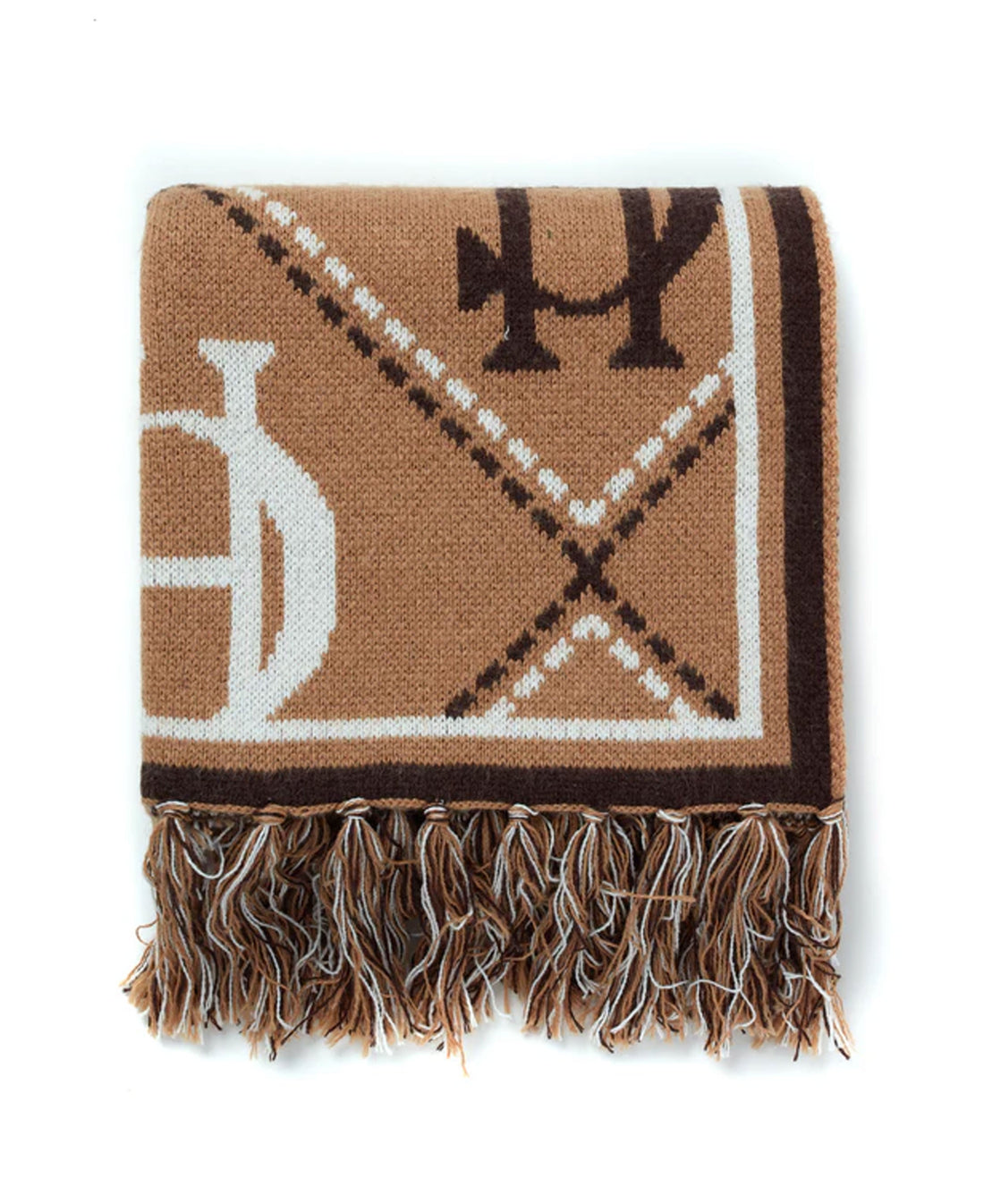 Monogram Scarf - Camel