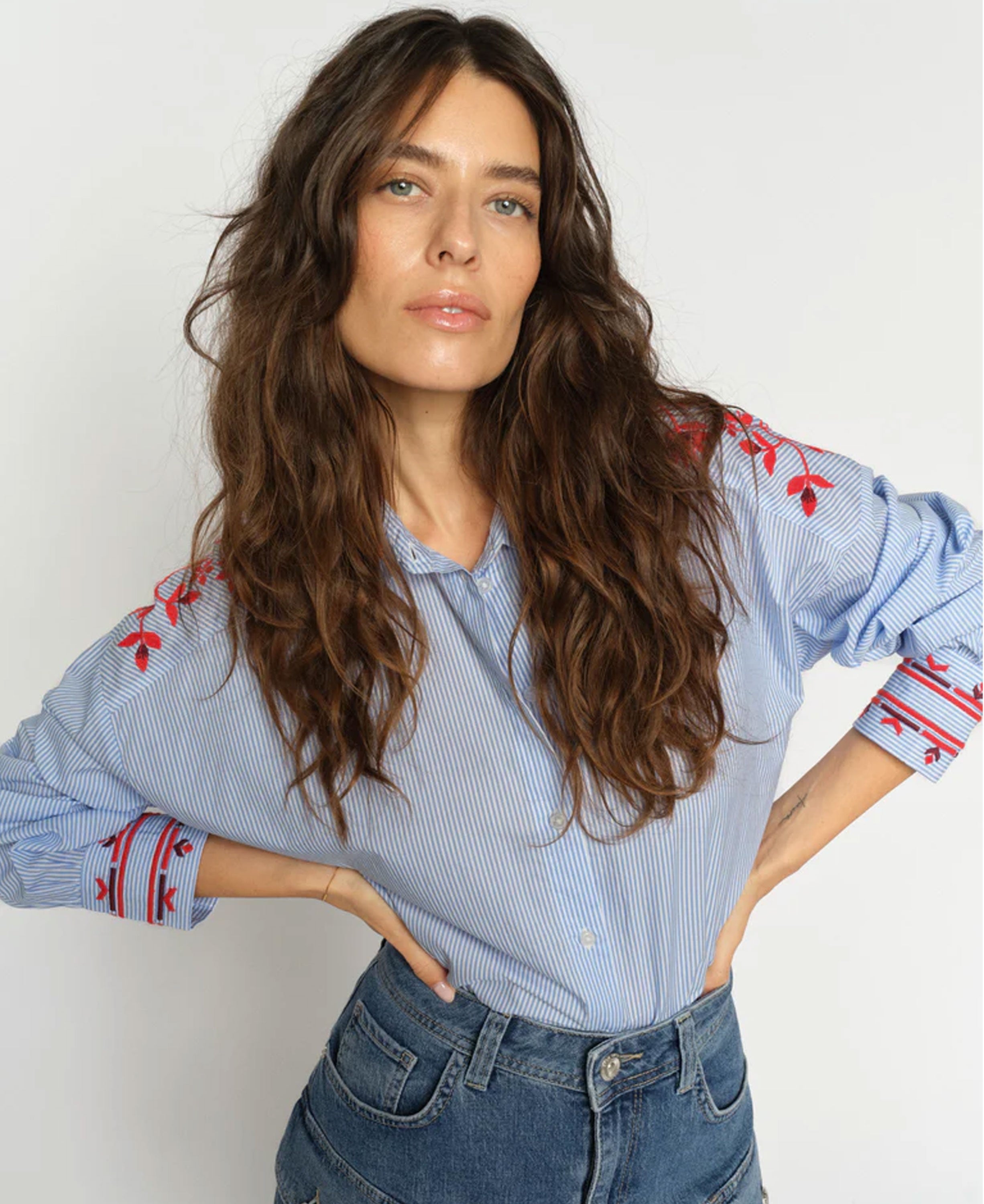 Osmo Stripey Shirt - Brunnera Blue