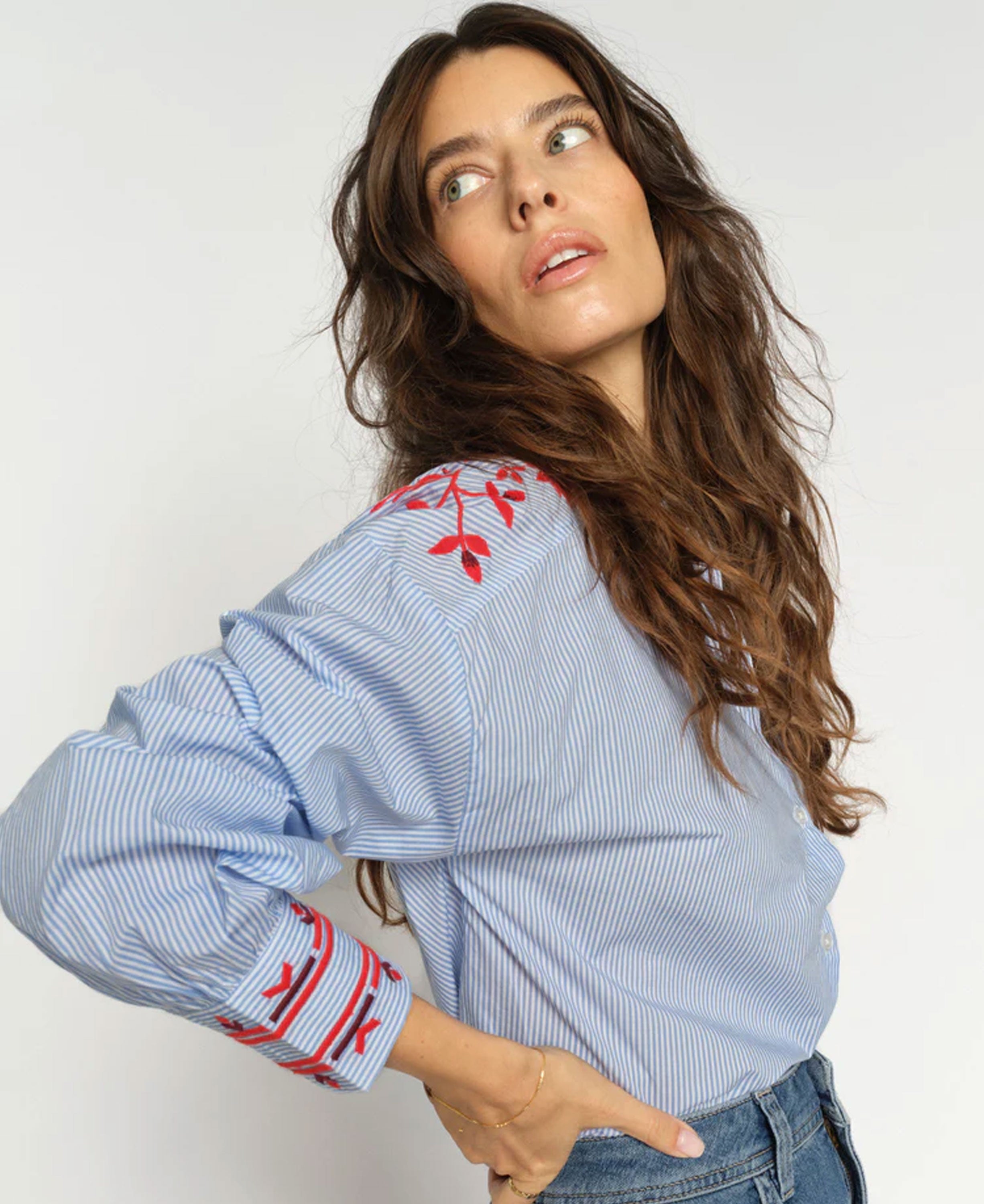 Osmo Stripey Shirt - Brunnera Blue