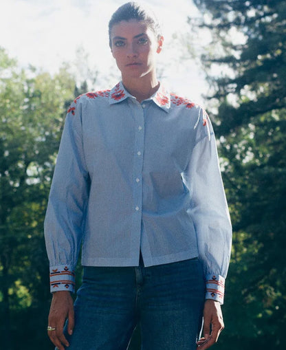 Osmo Stripey Shirt - Brunnera Blue