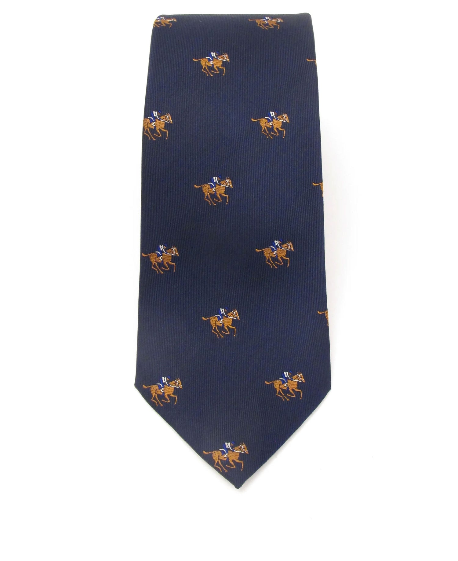 Motif Silk Tie - Horse Racing Navy