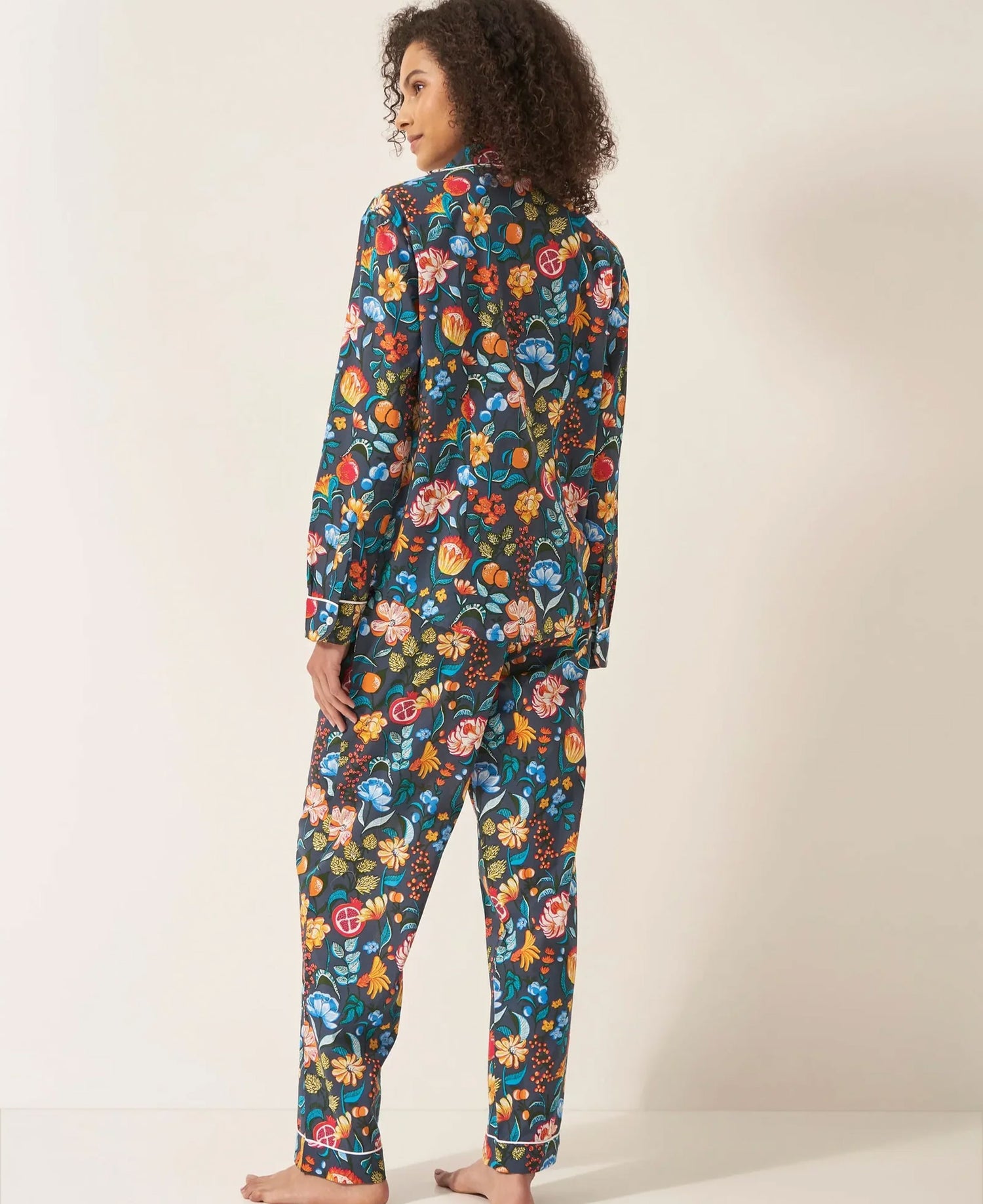 Pyjama Trouser Set - Florals on Navy