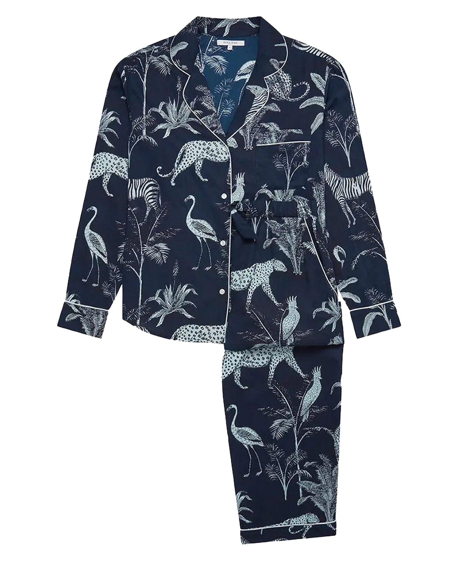 Pyjama Trouser Set - Navy Botanical Jungle