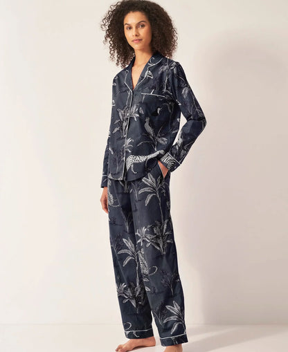 Pyjama Trouser Set - Navy Botanical Jungle