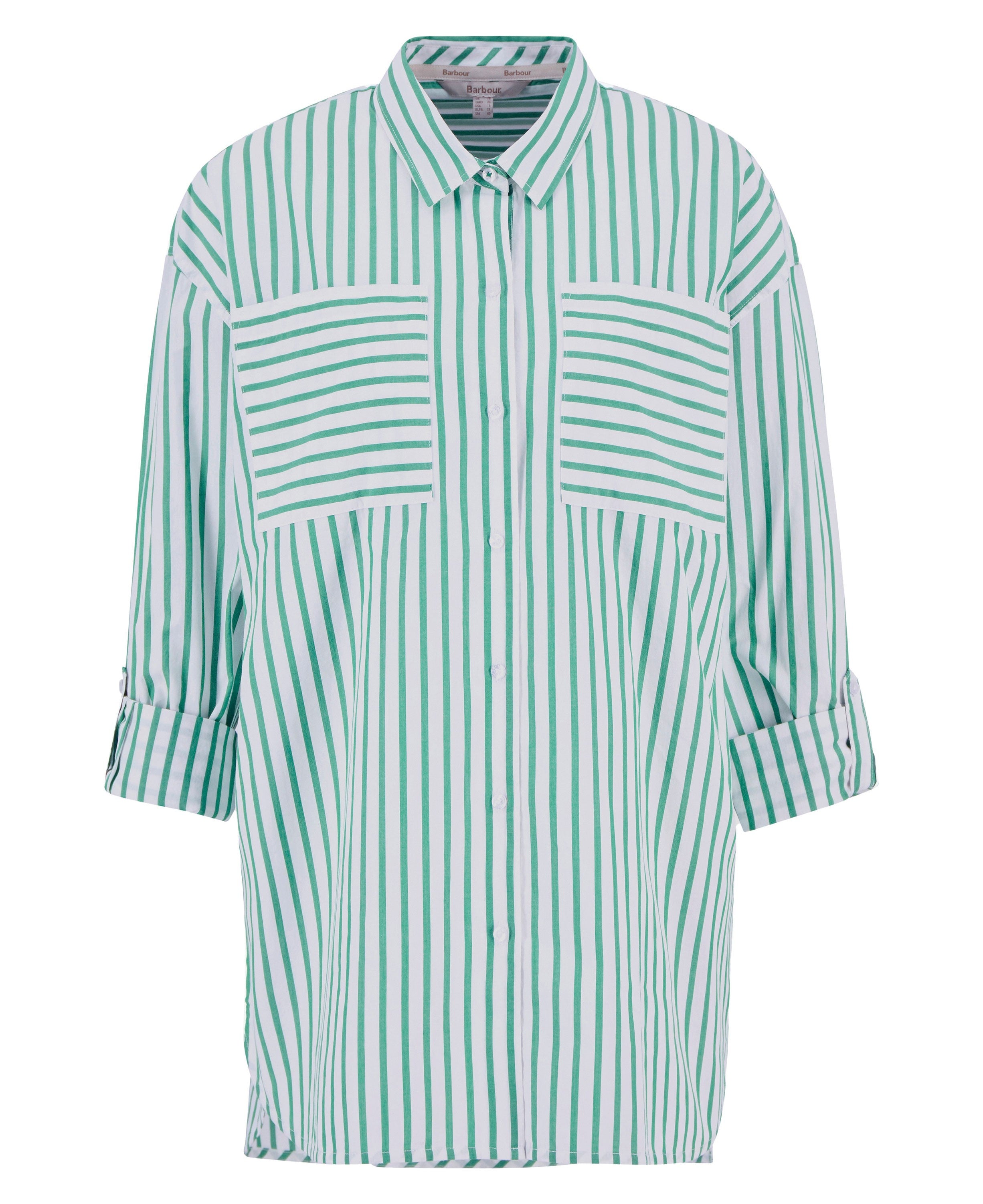 Nicola Shirt - White/Kelly Green