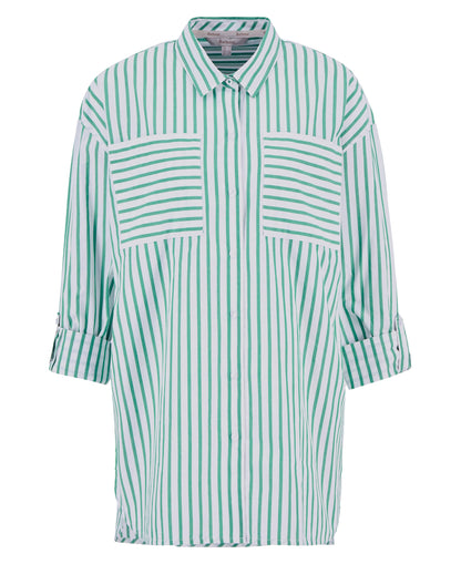 Nicola Shirt - White/Kelly Green