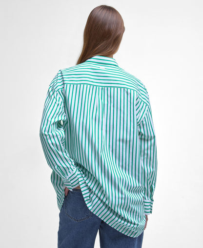 Nicola Shirt - White/Kelly Green