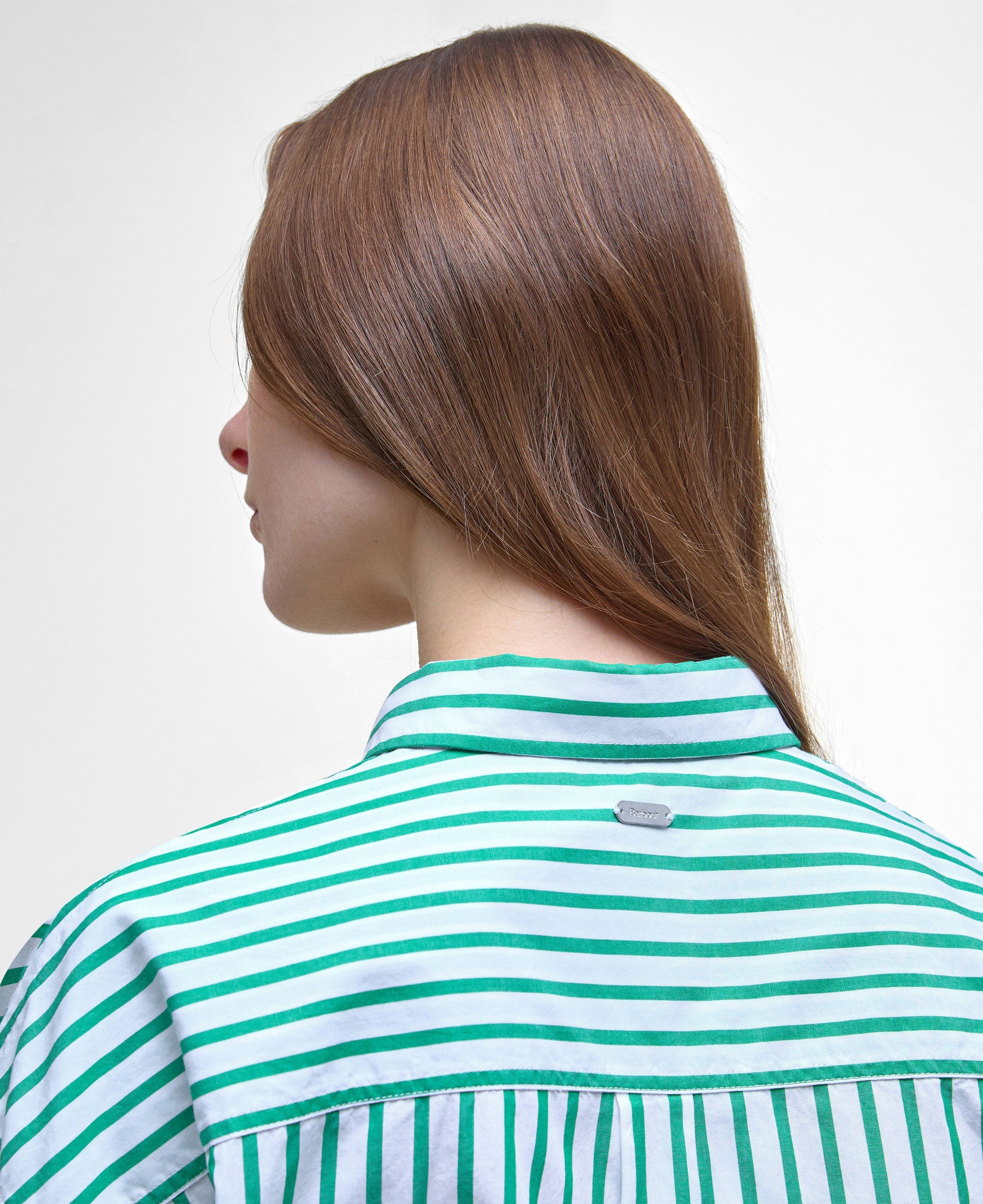Nicola Shirt - White/Kelly Green