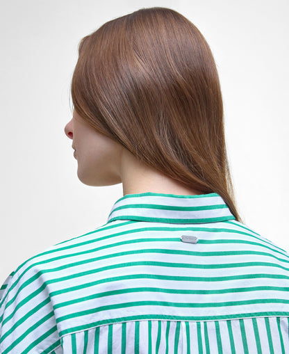 Nicola Shirt - White/Kelly Green
