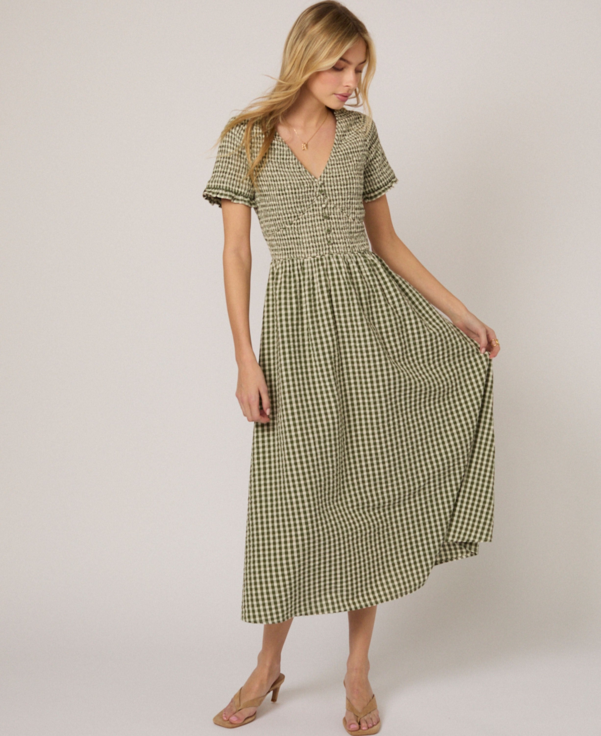 Eliza Midi Dress - Green