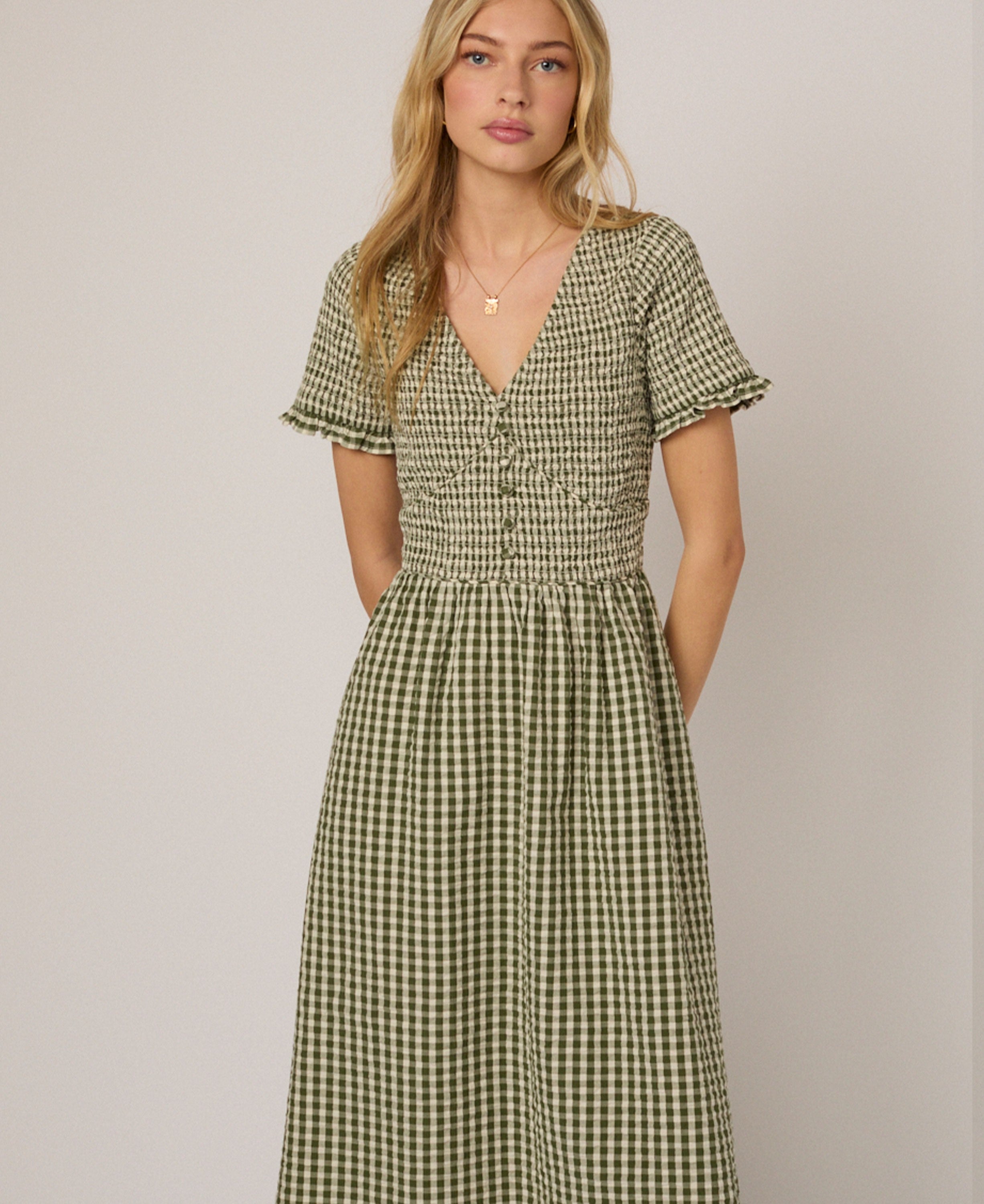 Eliza Midi Dress - Green