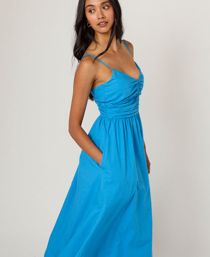 Paige Midi Dress - Blue