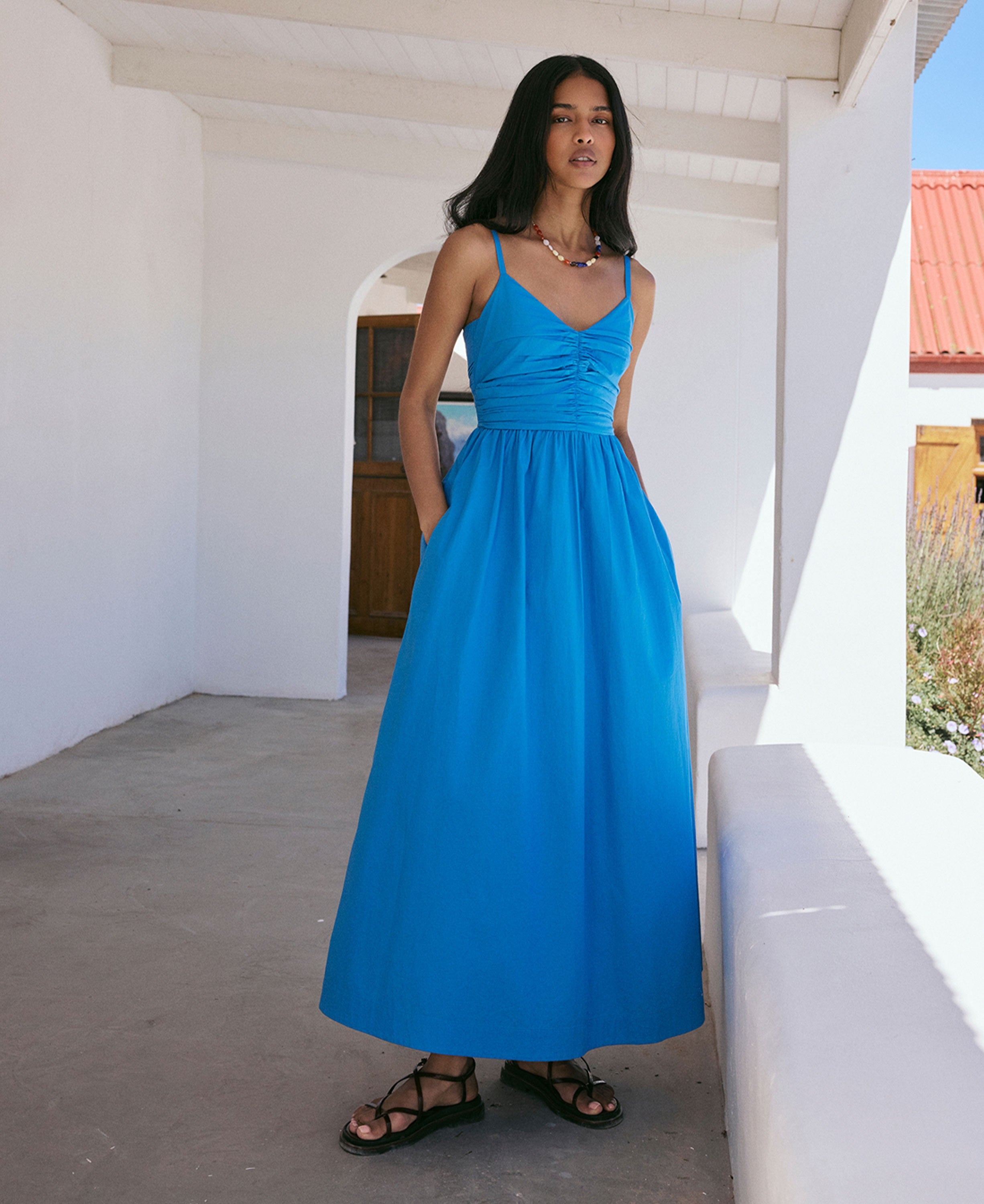 Paige Midi Dress - Blue