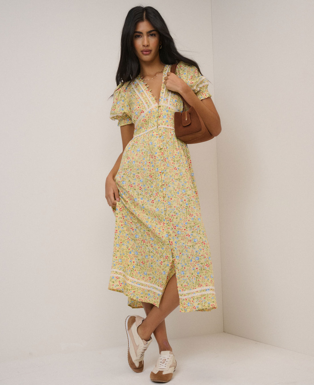 Saffy Midi Dress - Yellow