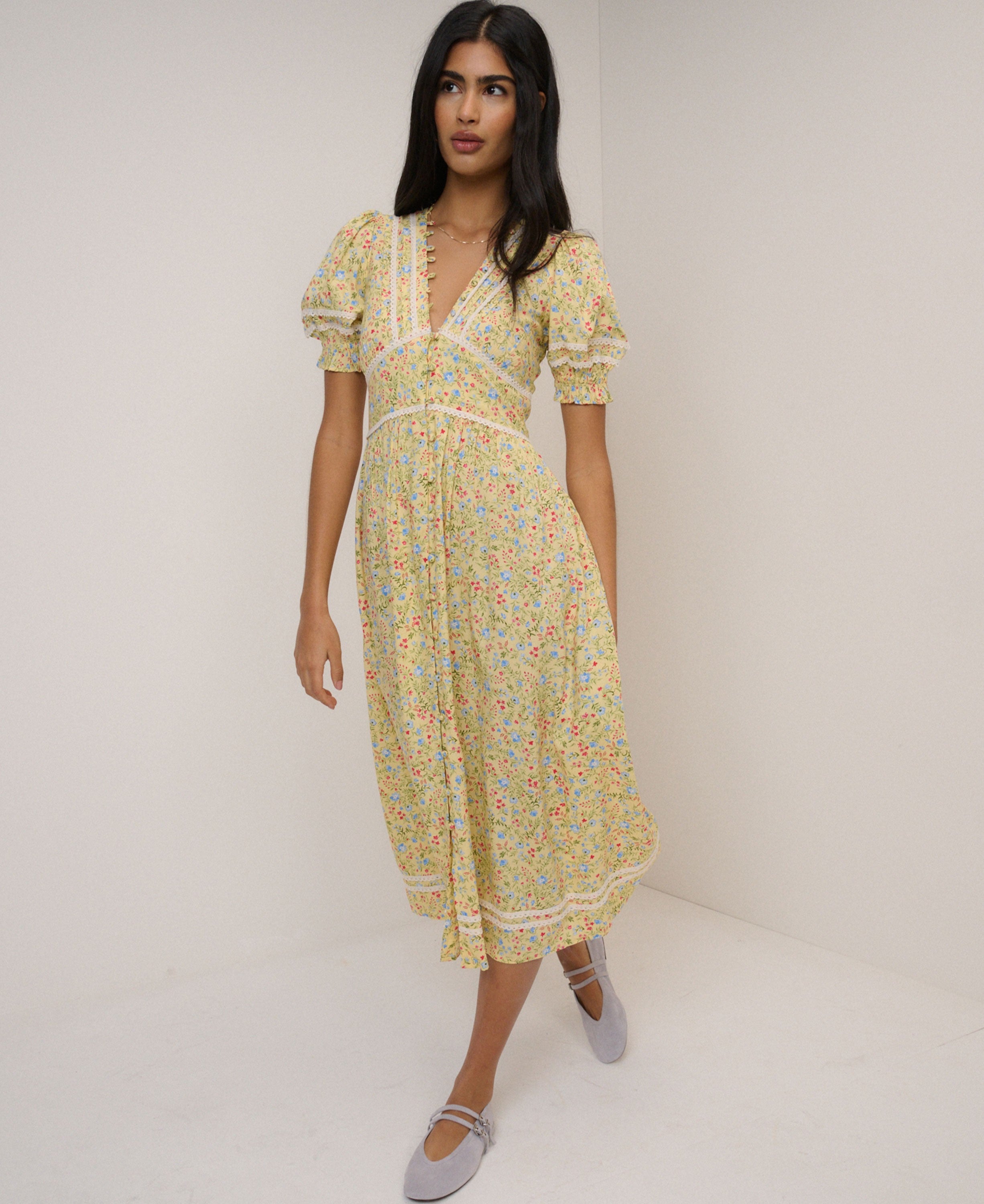 Saffy Midi Dress - Yellow