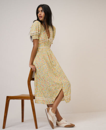 Saffy Midi Dress - Yellow