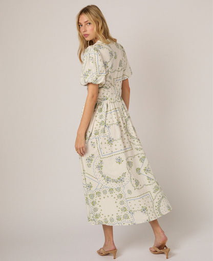 Short Sleeve Starlight Midi Dress - White