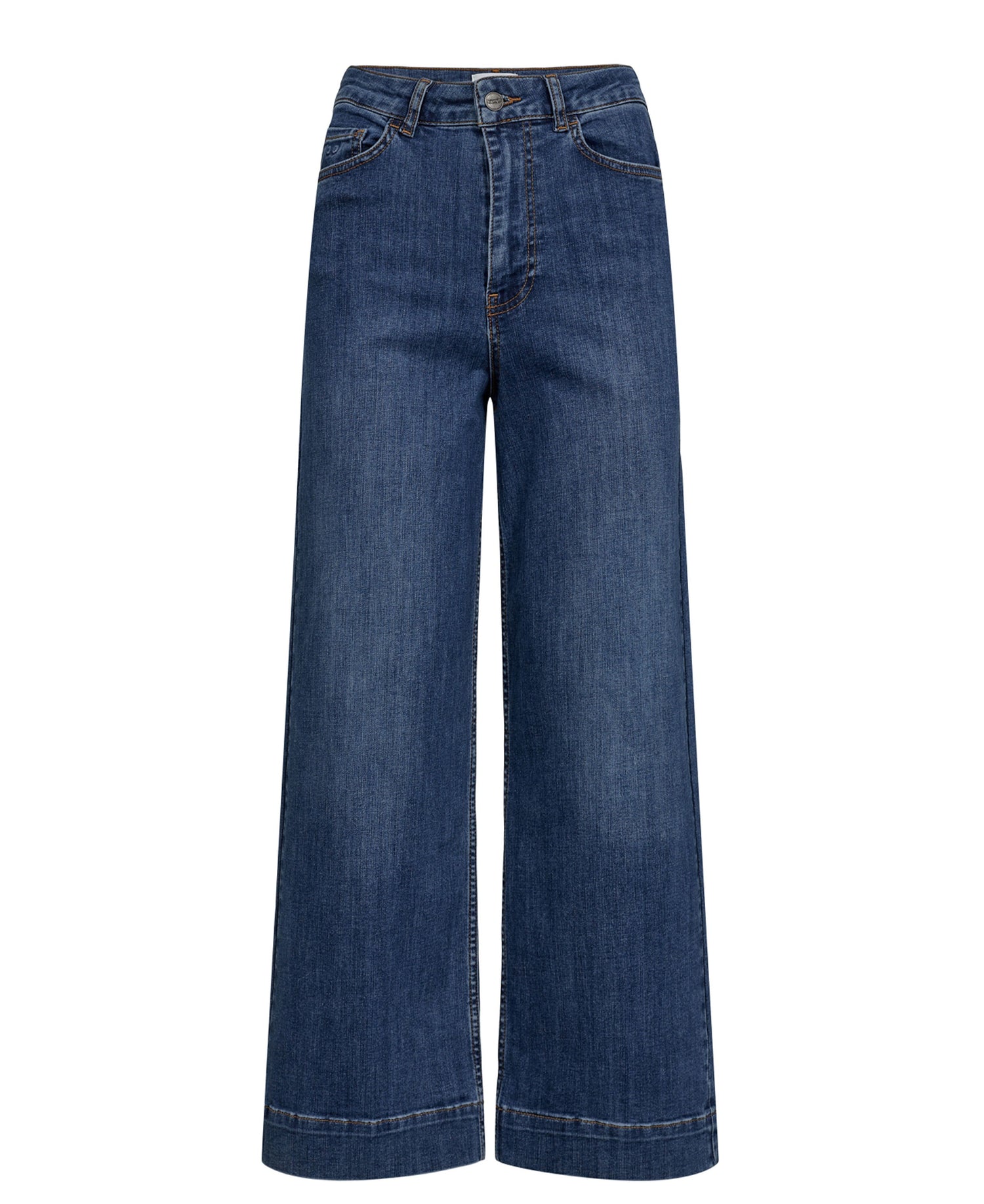 Nuparis High Rise Wide Jeans - Medium Blue Denim