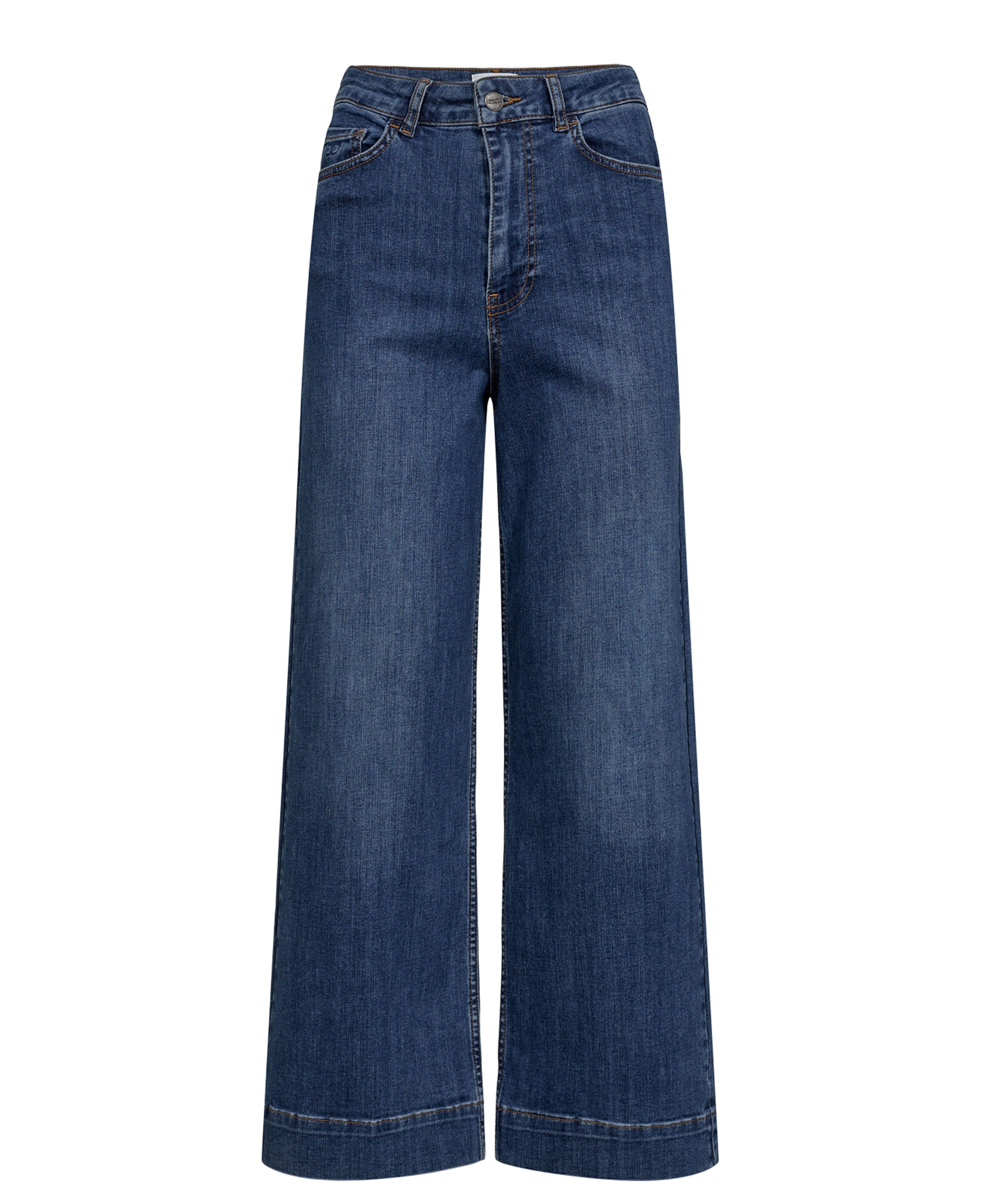 Nuparis High Rise Wide Jeans - Medium Blue Denim