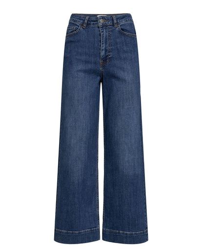 Nuparis High Rise Wide Jeans - Medium Blue Denim