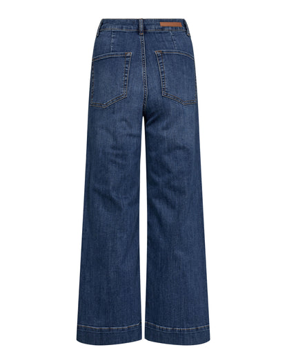 Nuparis High Rise Wide Jeans - Medium Blue Denim