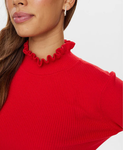 Nusidanu Highneck Pullover - High Risk Red