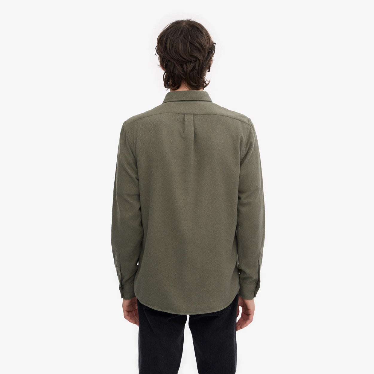 Organic Flannel Shirt - Dusty Olive